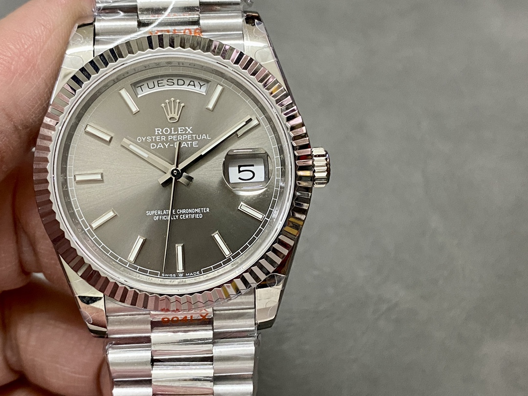 Rolex Day Date 40 18K White Gold Slate Dial M228239 0060 Men's Watch