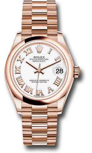 Rolex Everose Gold Datejust 31 Watch - Domed Bezel - White Roman Dial - President Bracelet - 278245 wrp【1:1 Replica】