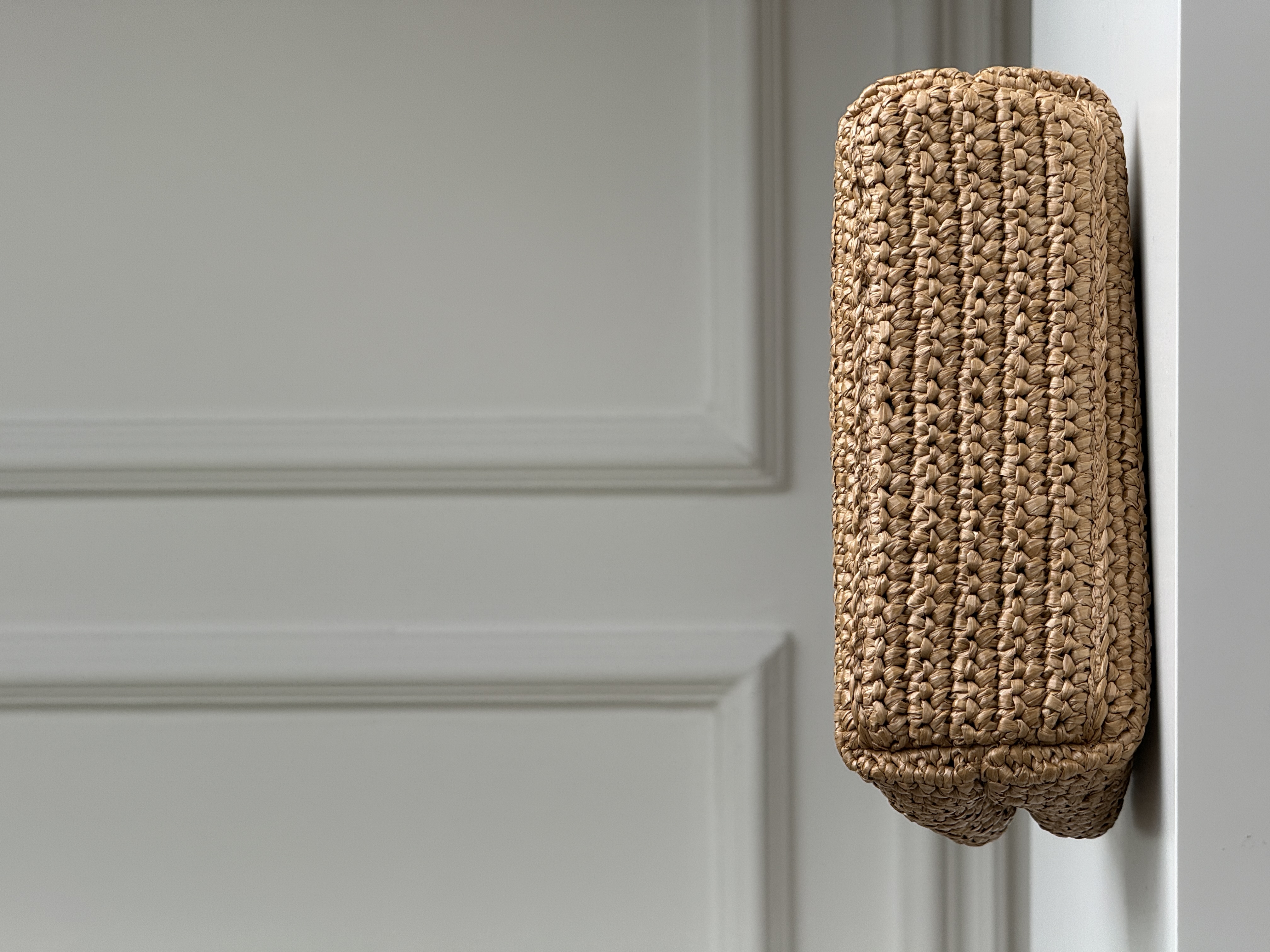 CHANEL Light Brown Raffia Woven Mini CC Flap Handbag