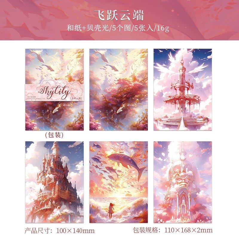 1024 shell light background material stickers sky city