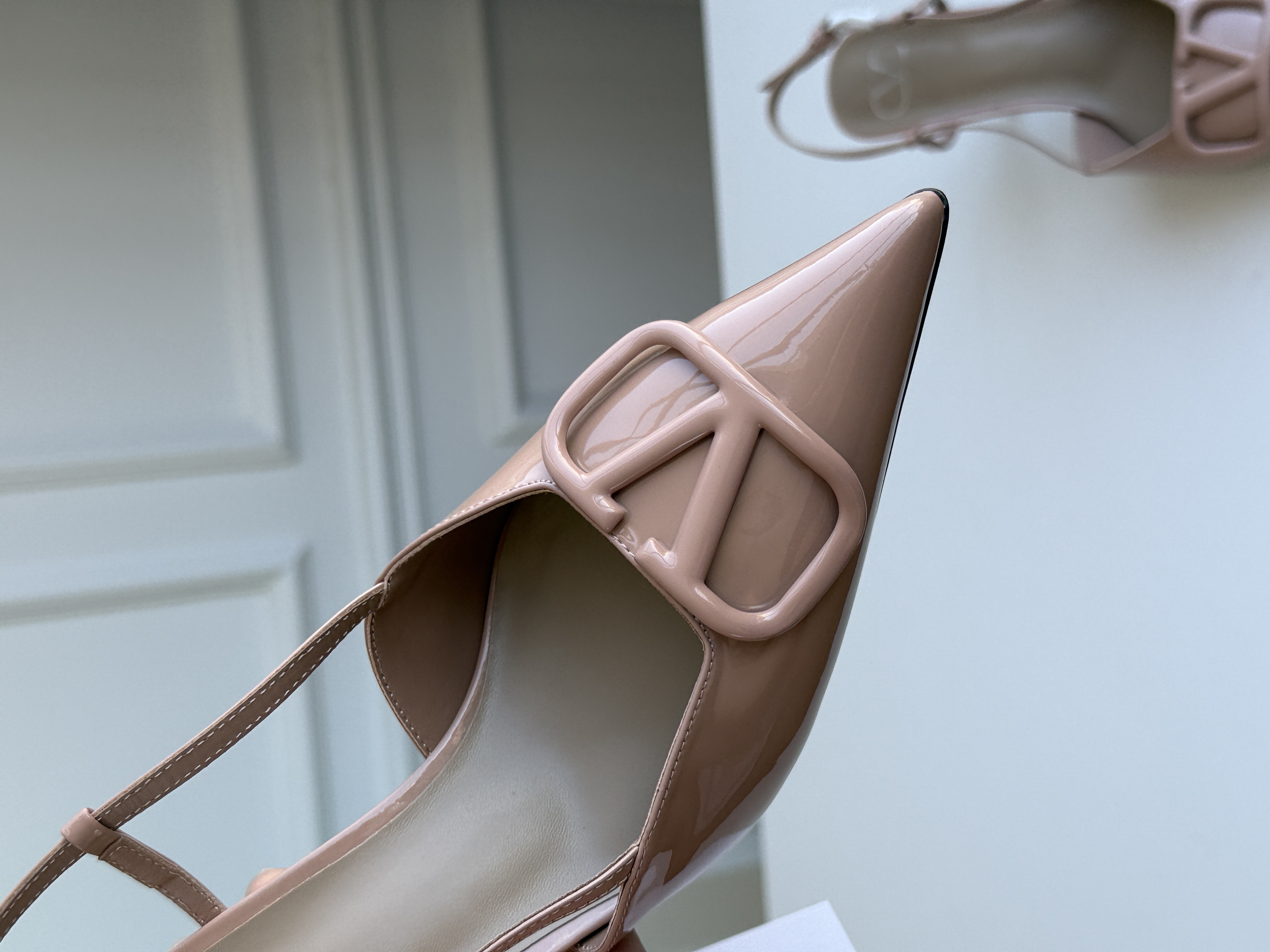 Valentino Garavani VLogo Patent Leather Slingback Pumps