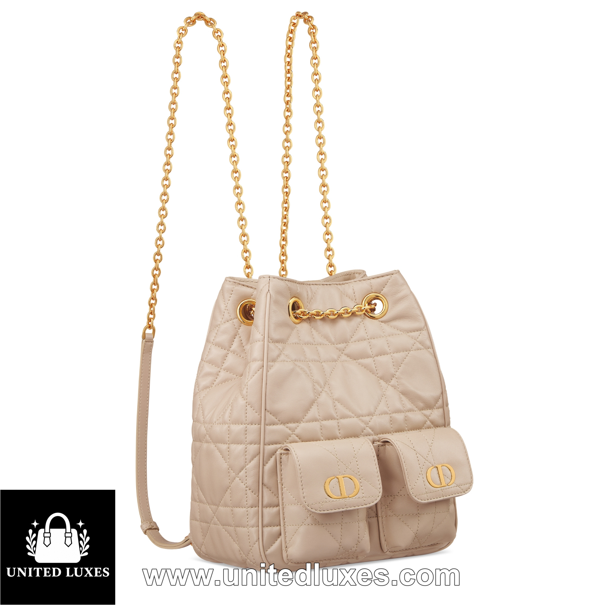 Replica Medium Dior Caro Multicarry Backpack with Chain