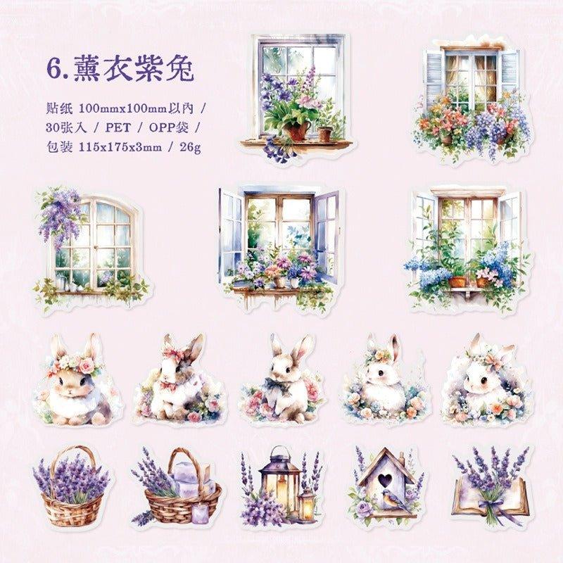 1103 PET Sticker Packs Passing By Window Sill Series