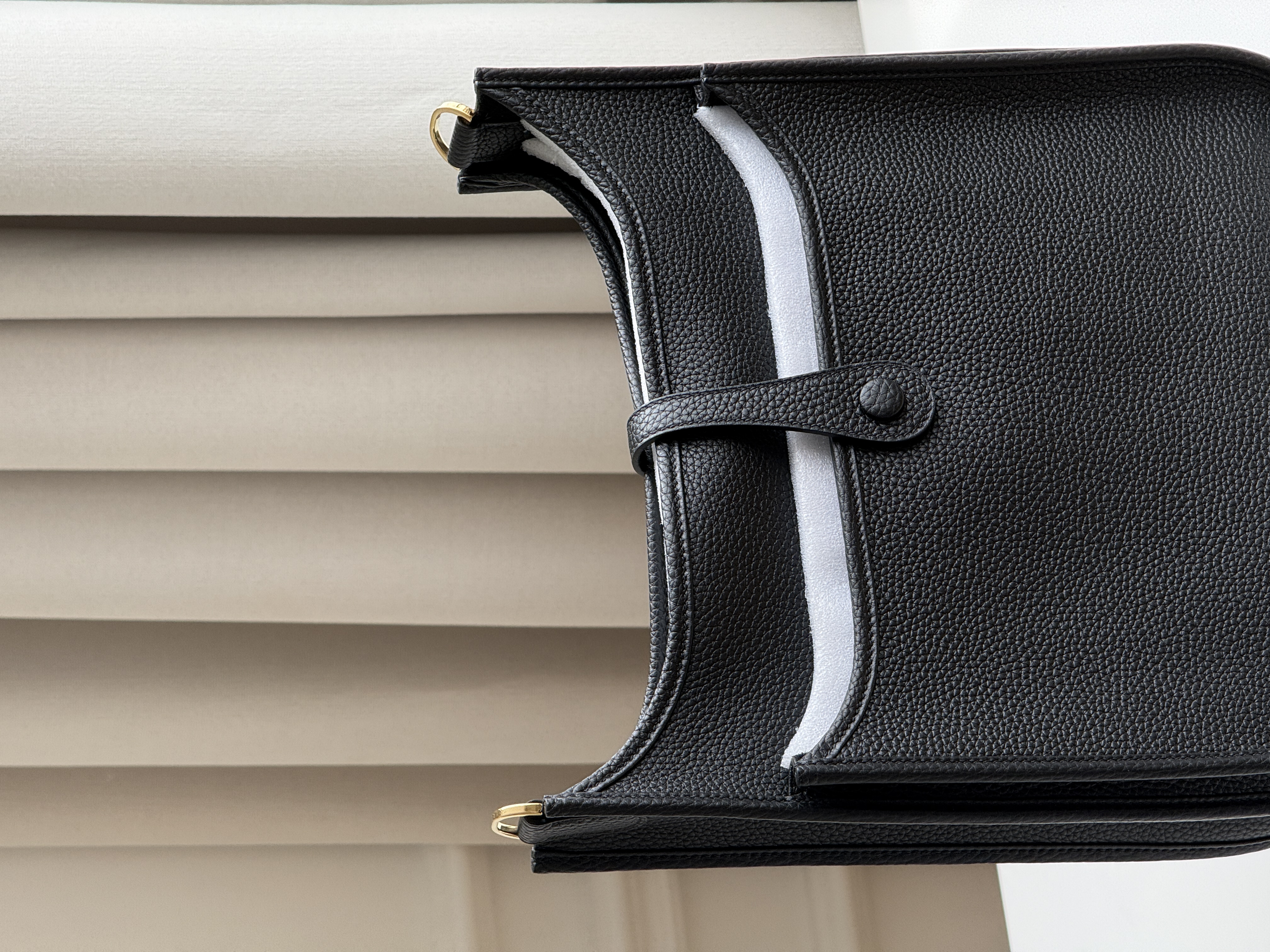 Hermès Black Taurillon Clemence Evelyne Shoulder Crossbody Tote Bag