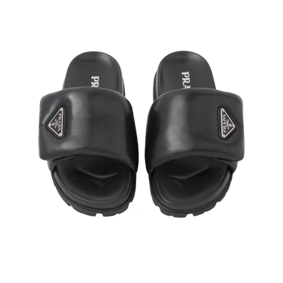 Prada Leather Platform Sandals Slide Sandal