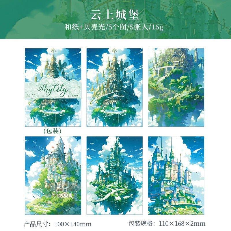 1024 shell light background material stickers sky city