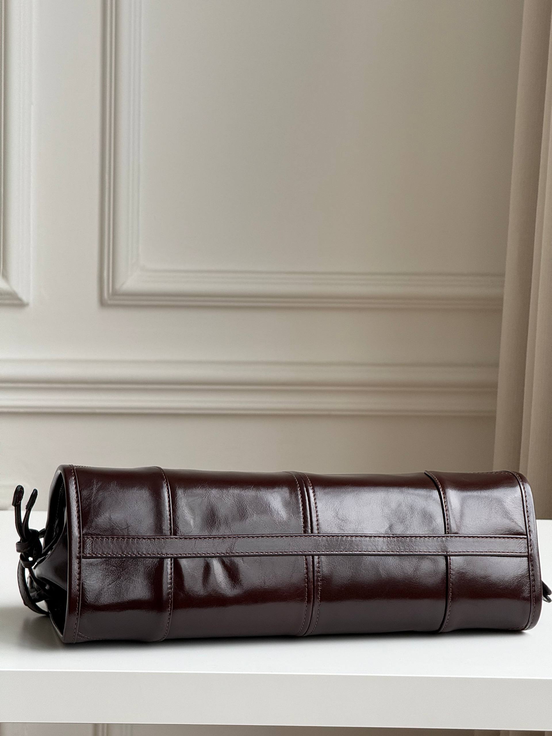 Prada Bonnie Dark Brown Antiqued Leather Tote