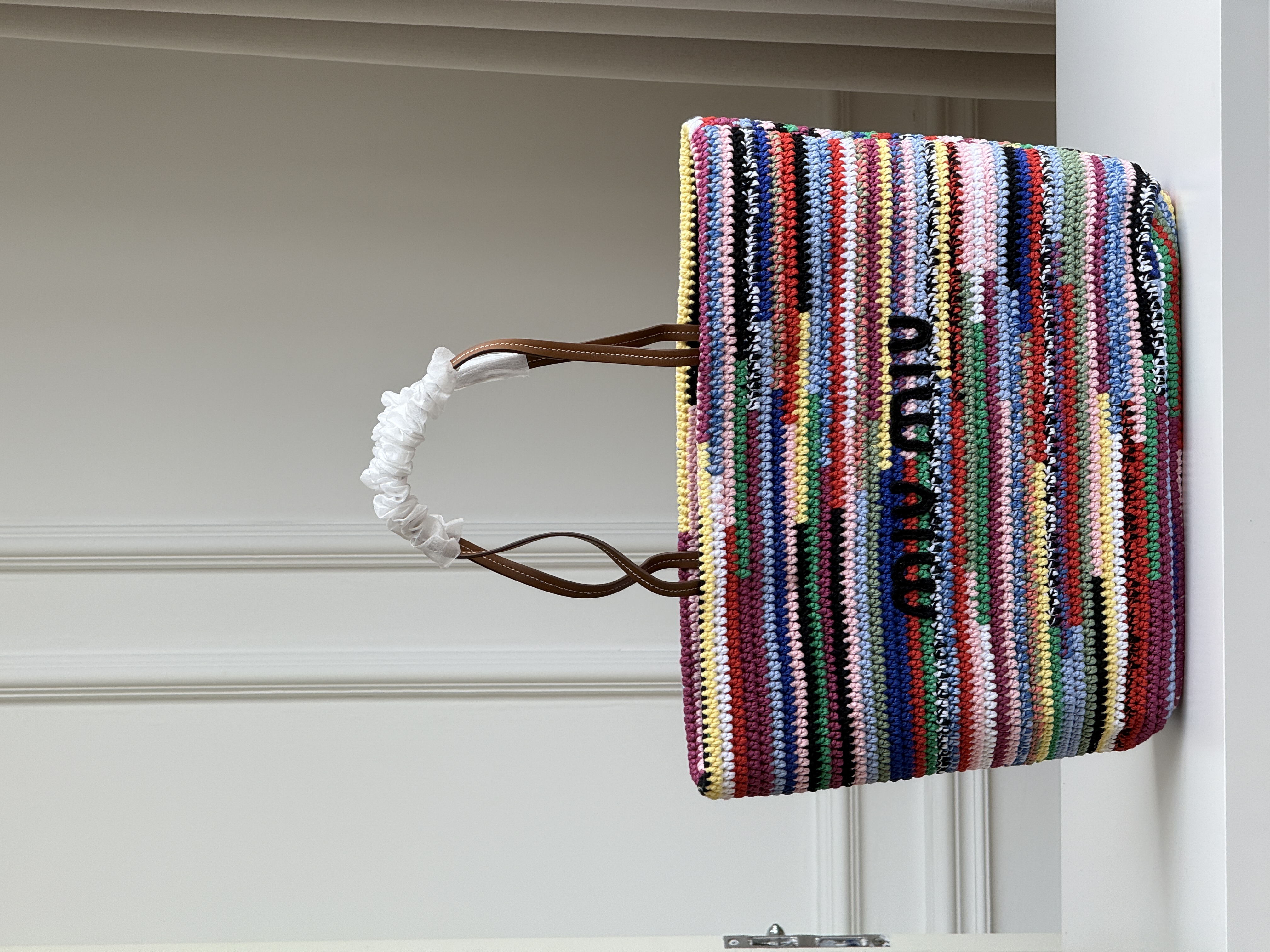 Miu Miu Rainbow Crochet Tote Bag