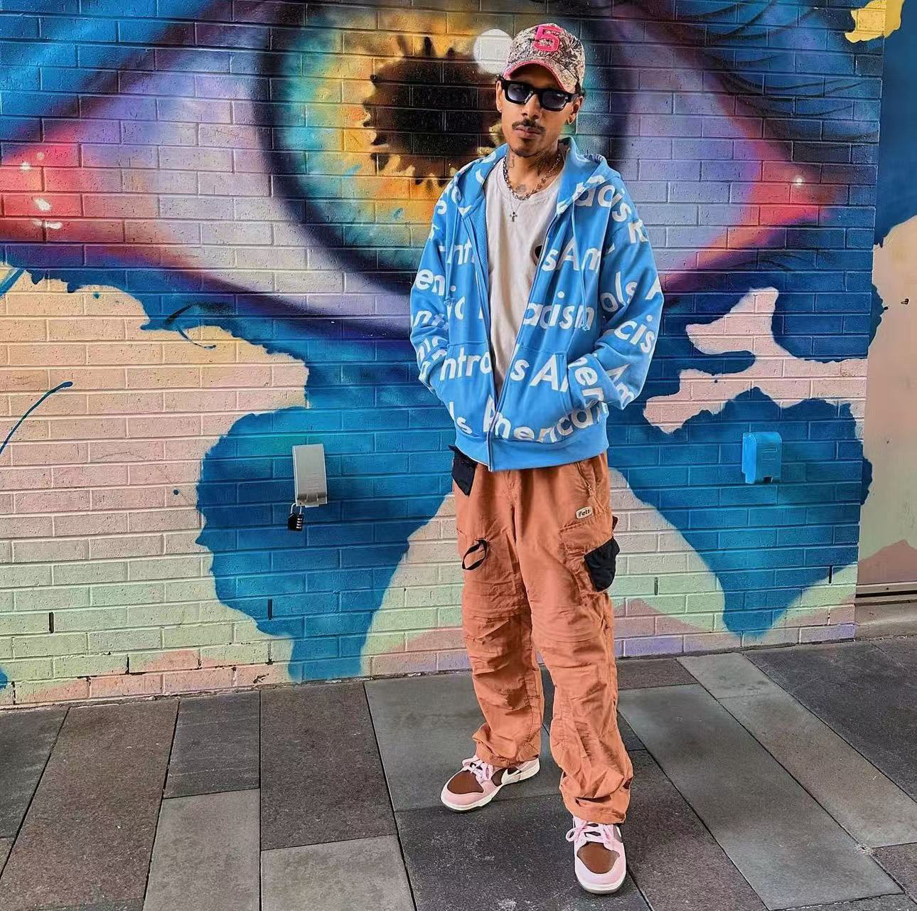 1:1 Best Quality Denim Tears Sky Blue Zipper Hoodie