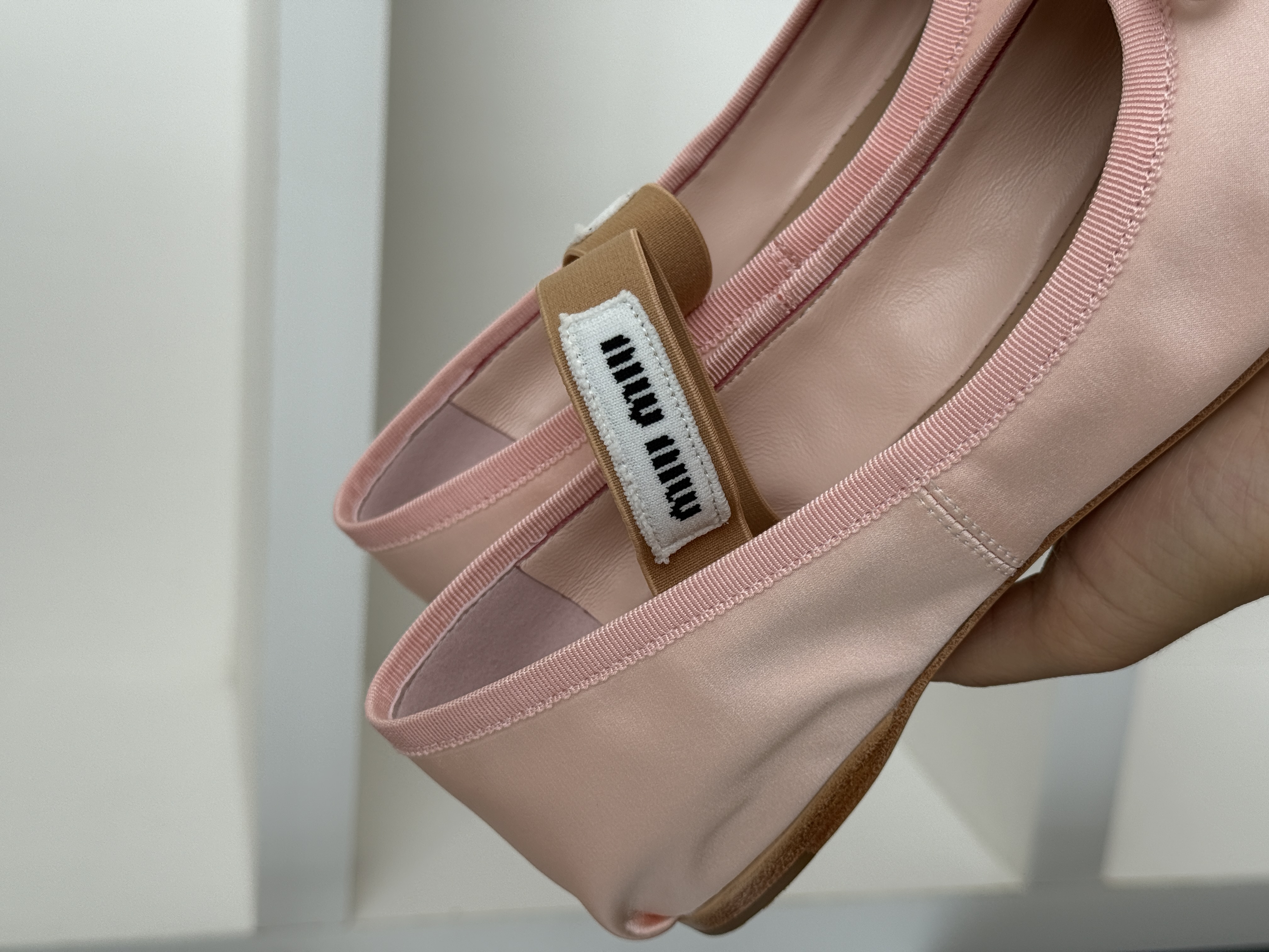 Miu Miu Pink Satin Ballet Shoes