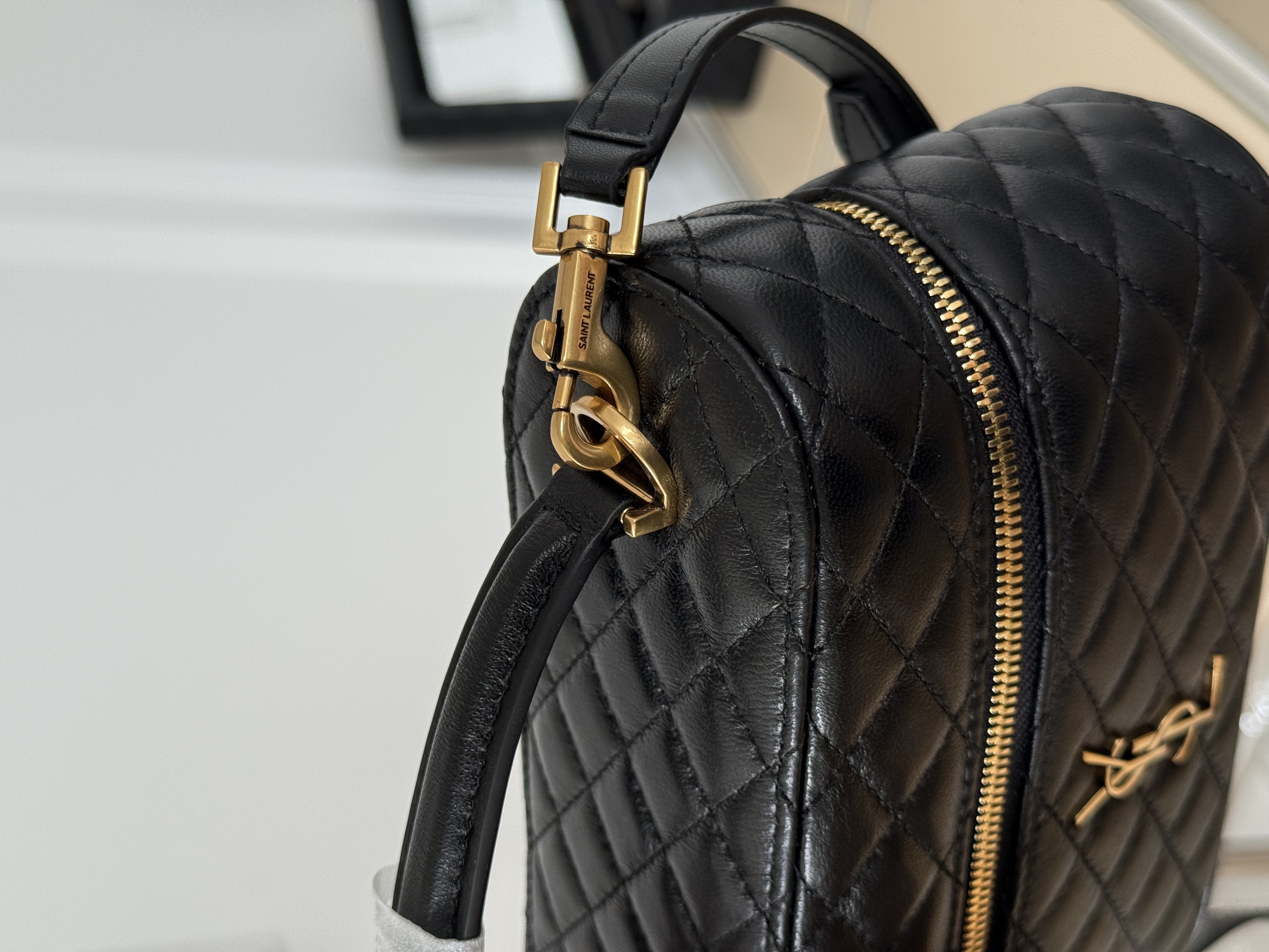 Yves Saint Laurent Gaby Quilted Lambskin Vanity Case Handbag