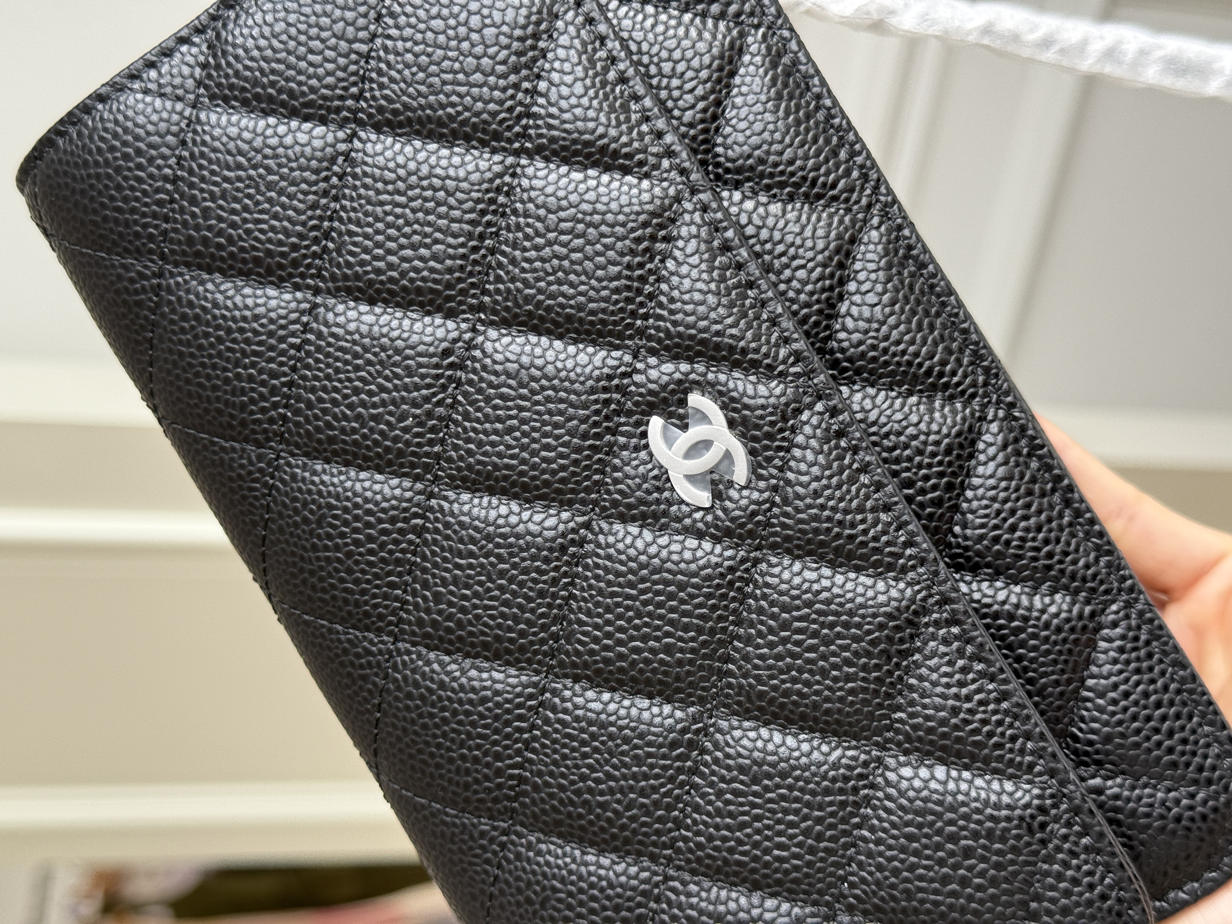 Chanel Black Caviar Quilted Wallet On Chain (WOC) Crossbody Bag
