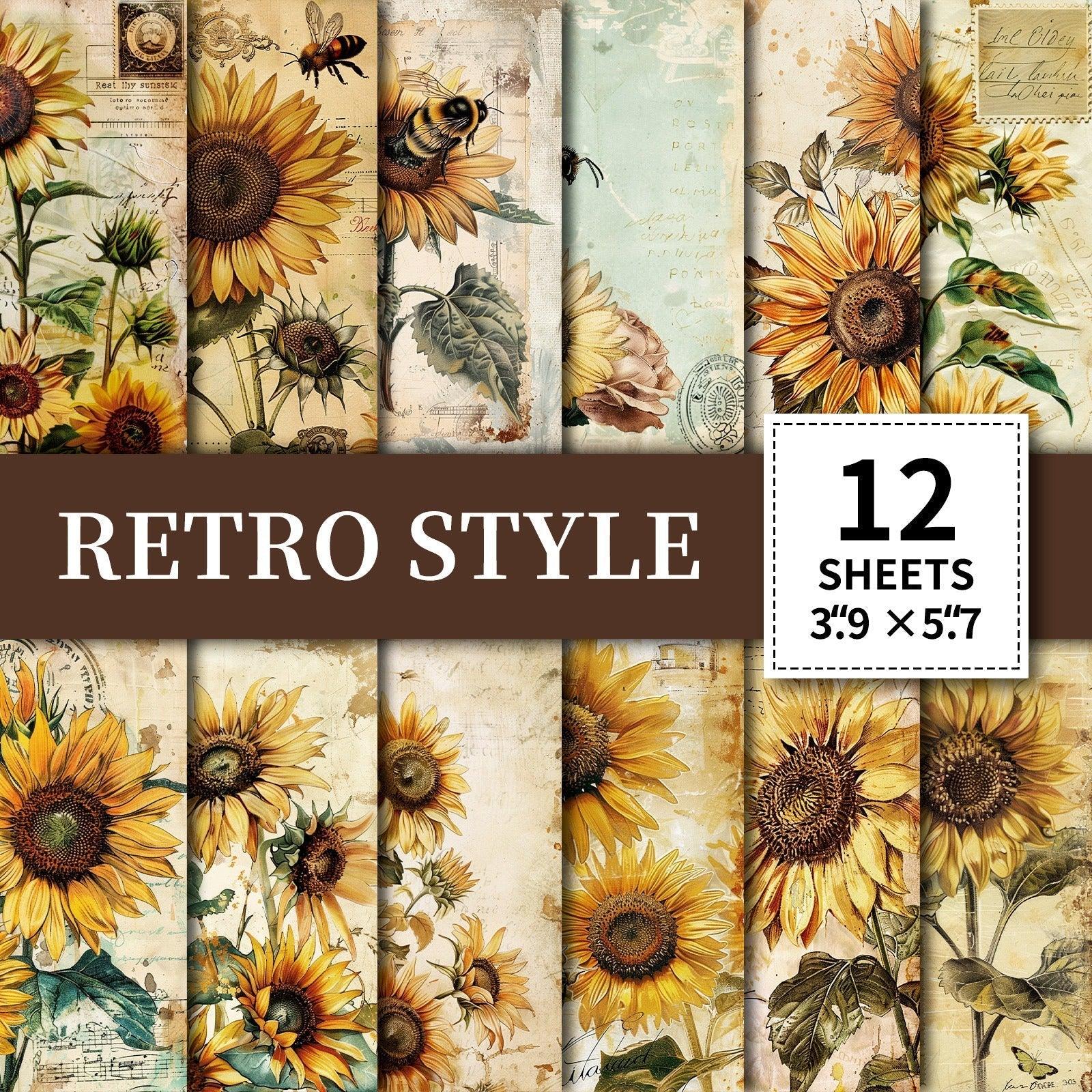 2099 12 Sunflower Flower Theme Material Papers