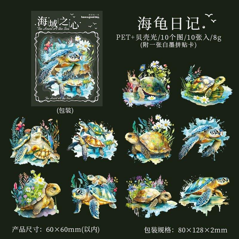 1026 Shell Light Stickers Sea Heart Series