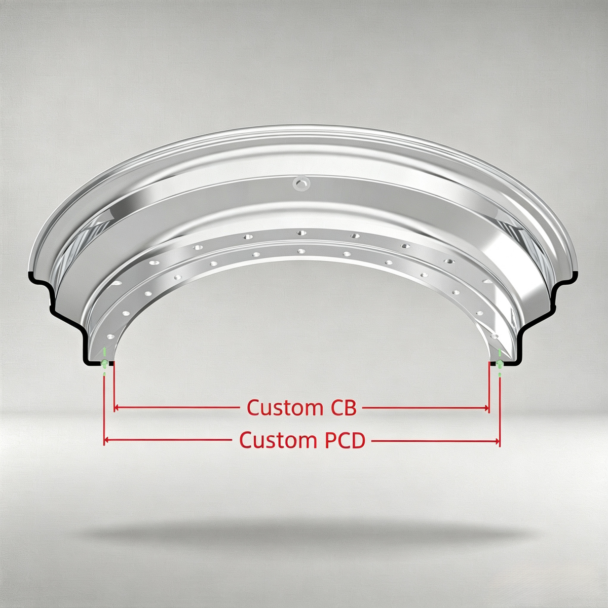 Custom 12-13 Inch Double Step Outer lip Straight Flange