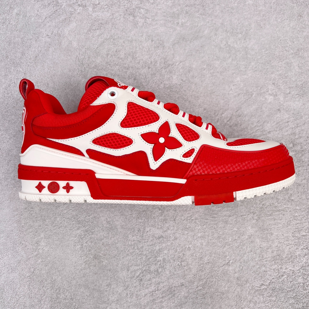 2024 LV Skate Trainer Sneaker Low Red X White Color
