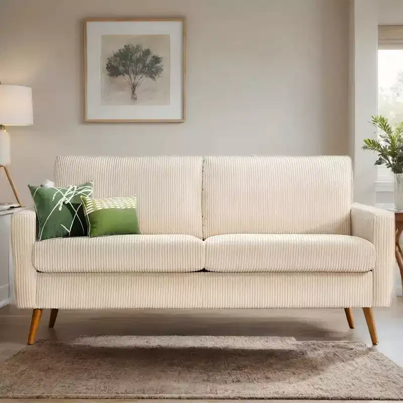 Causeuse moderne rembourrée de 173 cm avec assise profonde de 61 cm et accoudoirs rembourrés