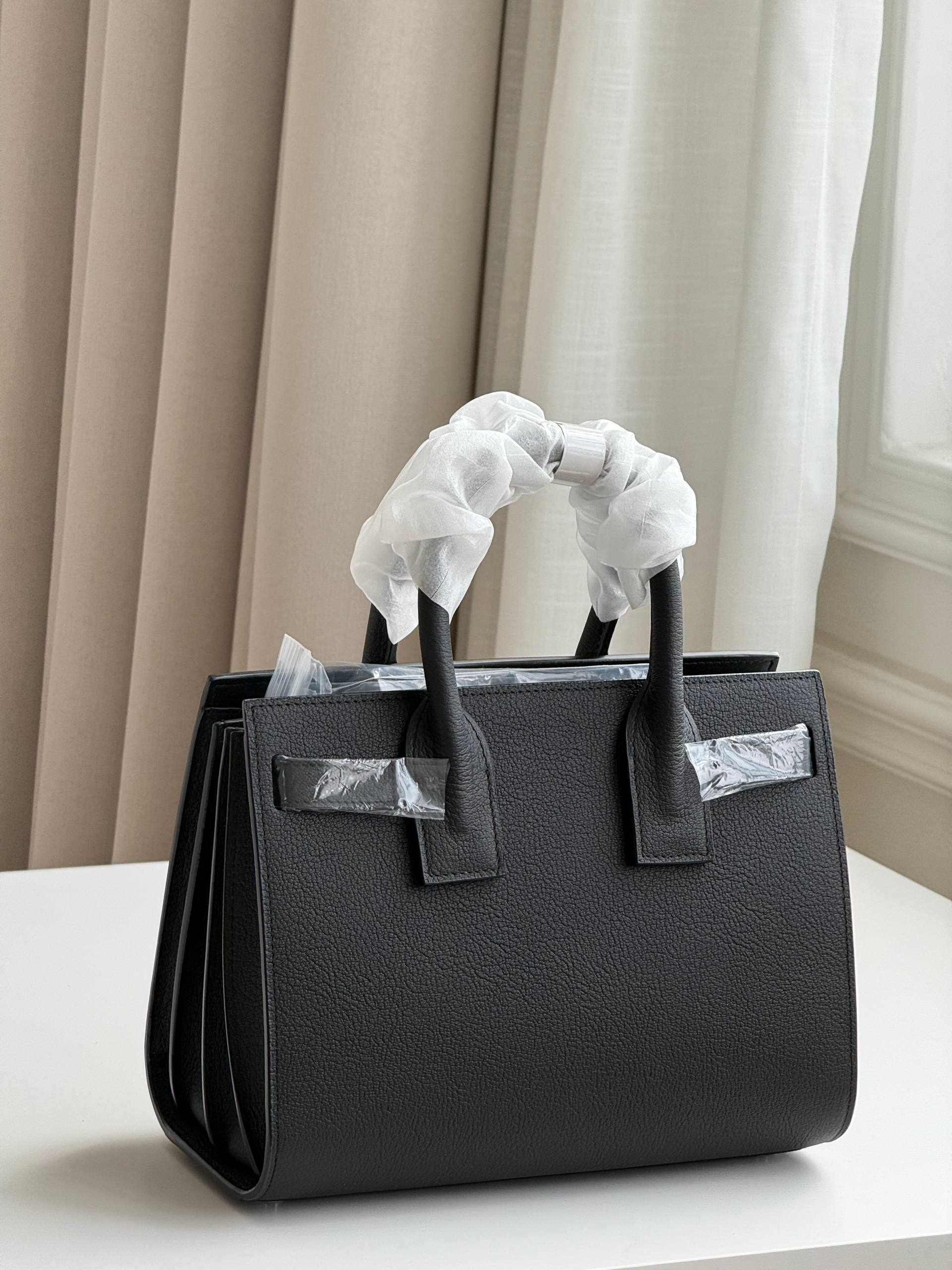 Yves Saint Laurent Sac de Jour Mini Grained Leather Satchel Handbag