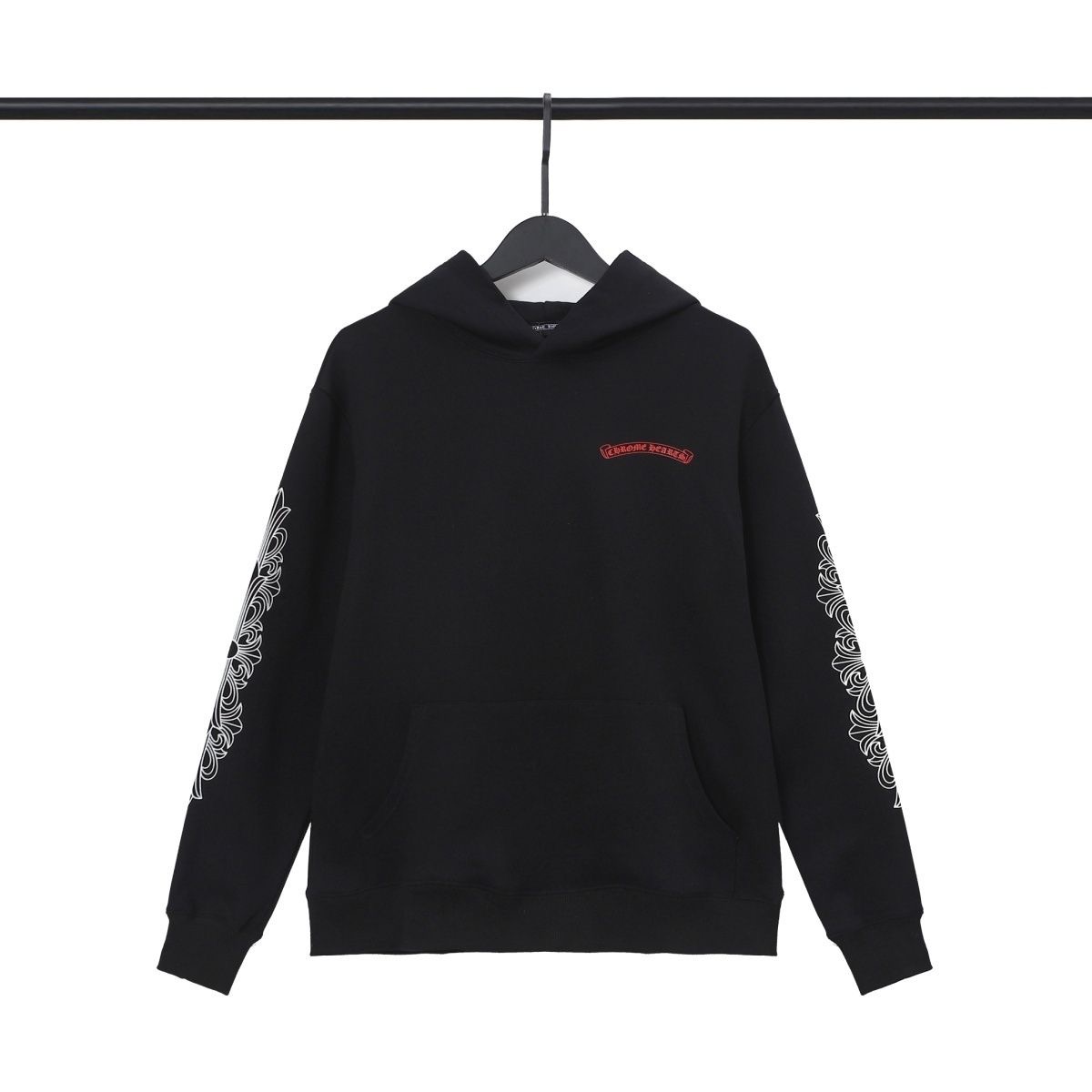 CH Back Red Mouth Print Hoodie Black