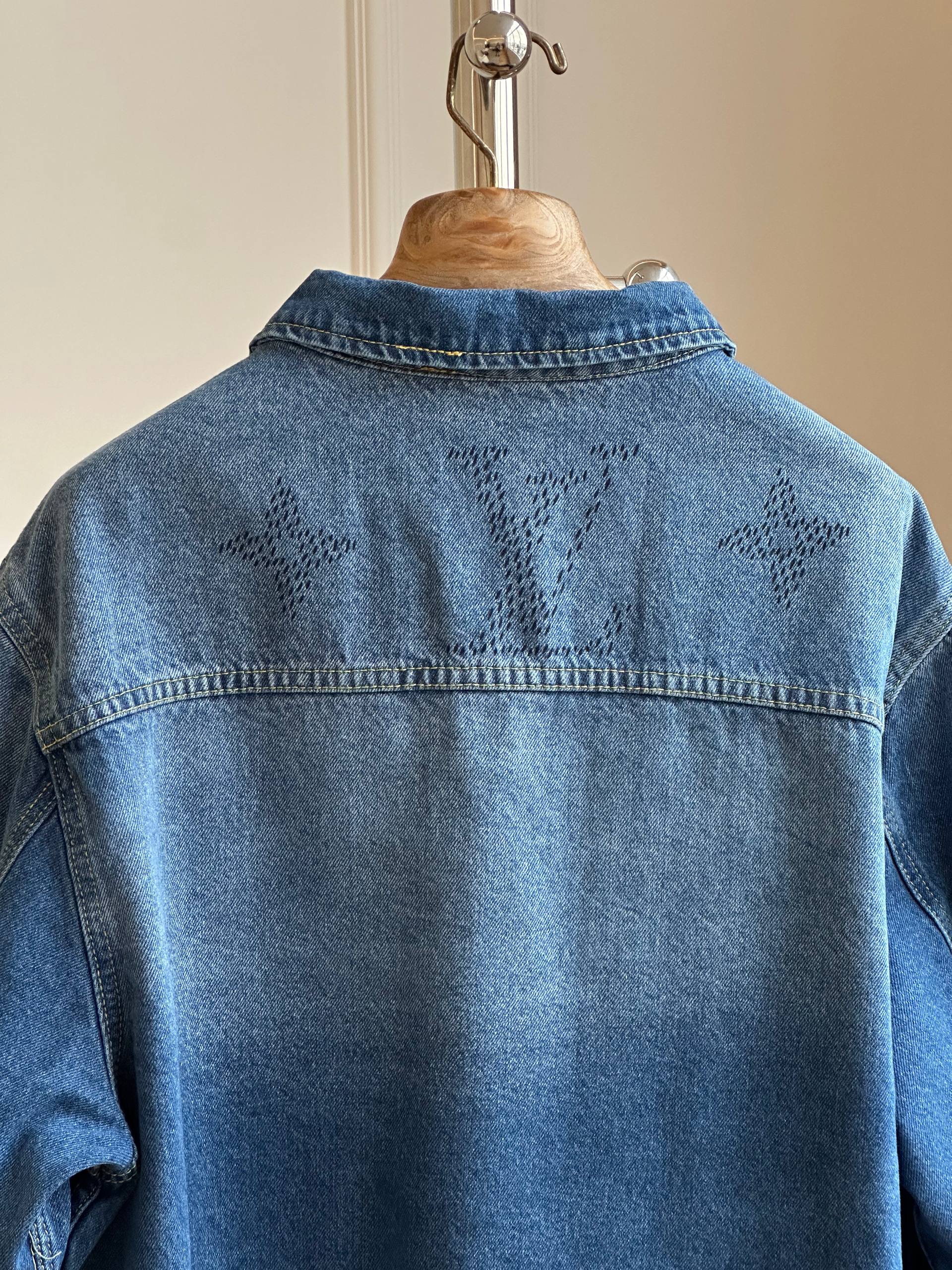 Louis Vuitton Monogram Gradient Laser-Etched Denim Overshirt