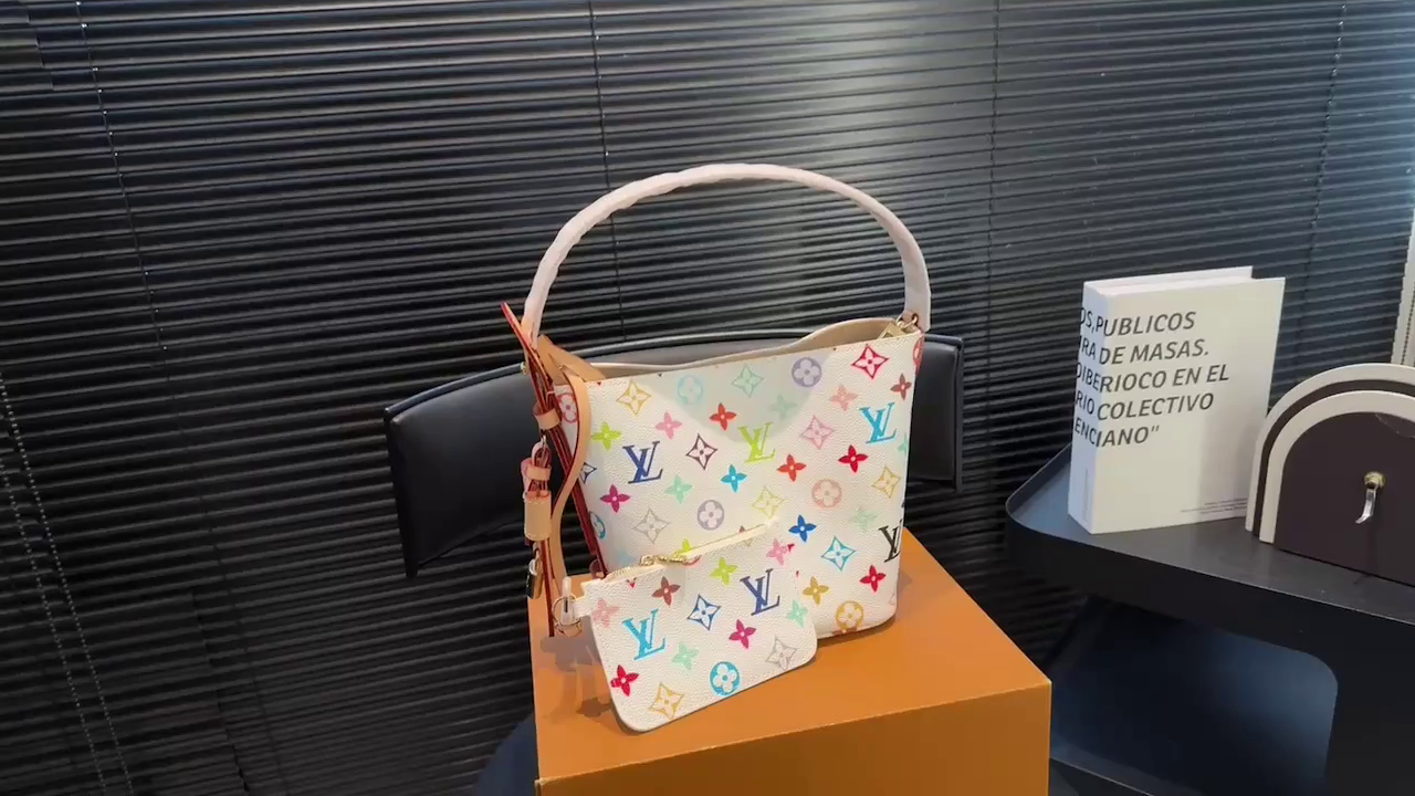 LV Takashi Murakami White Sancai BB Bucket Bag