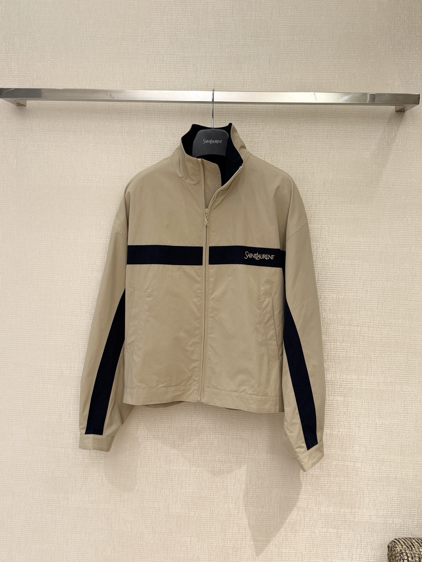 Saint Laurent YSL Jacket in Cotton in Beige