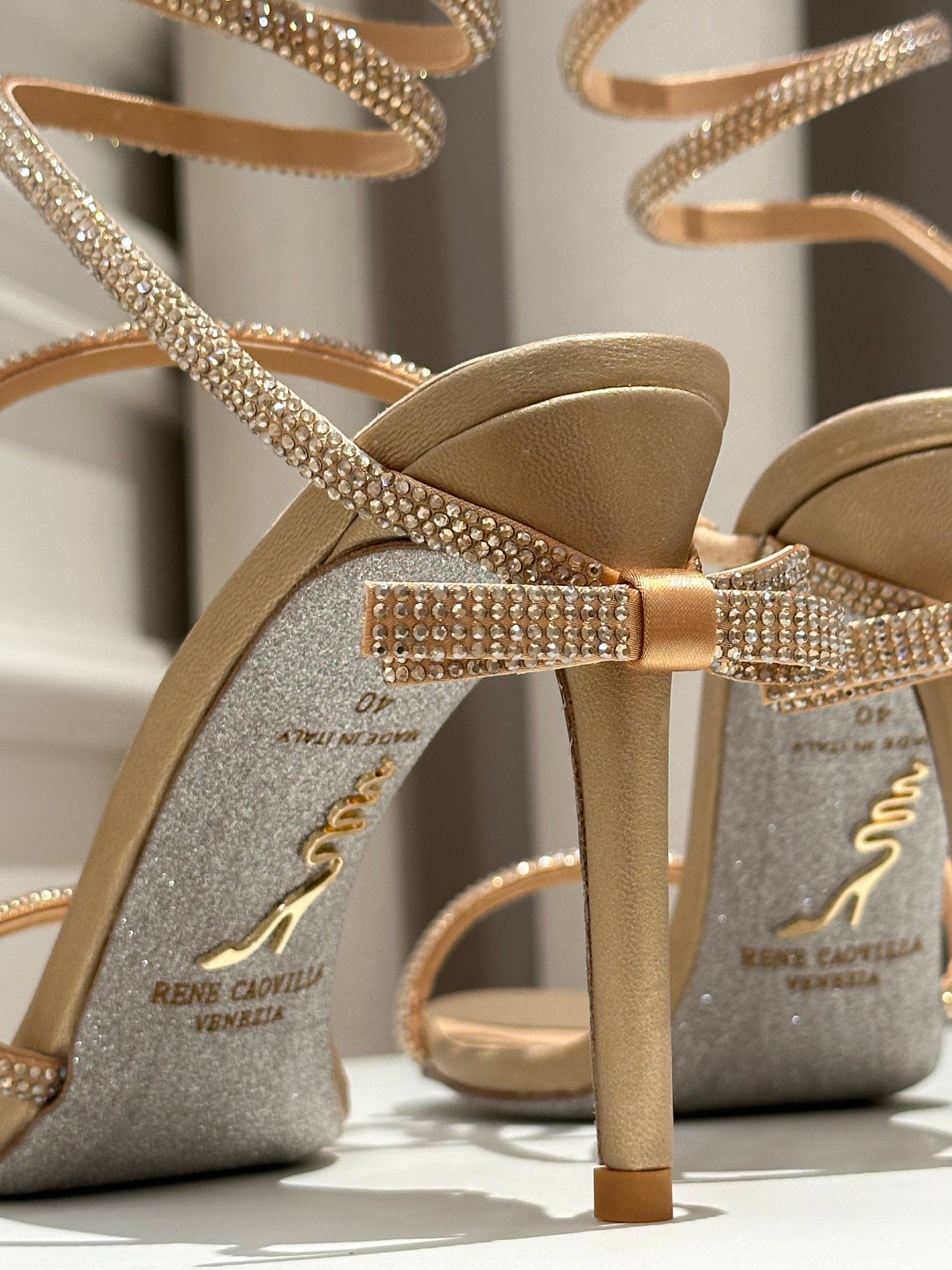 René Caovilla Cleo Crystal-Embellished Satin Sandals