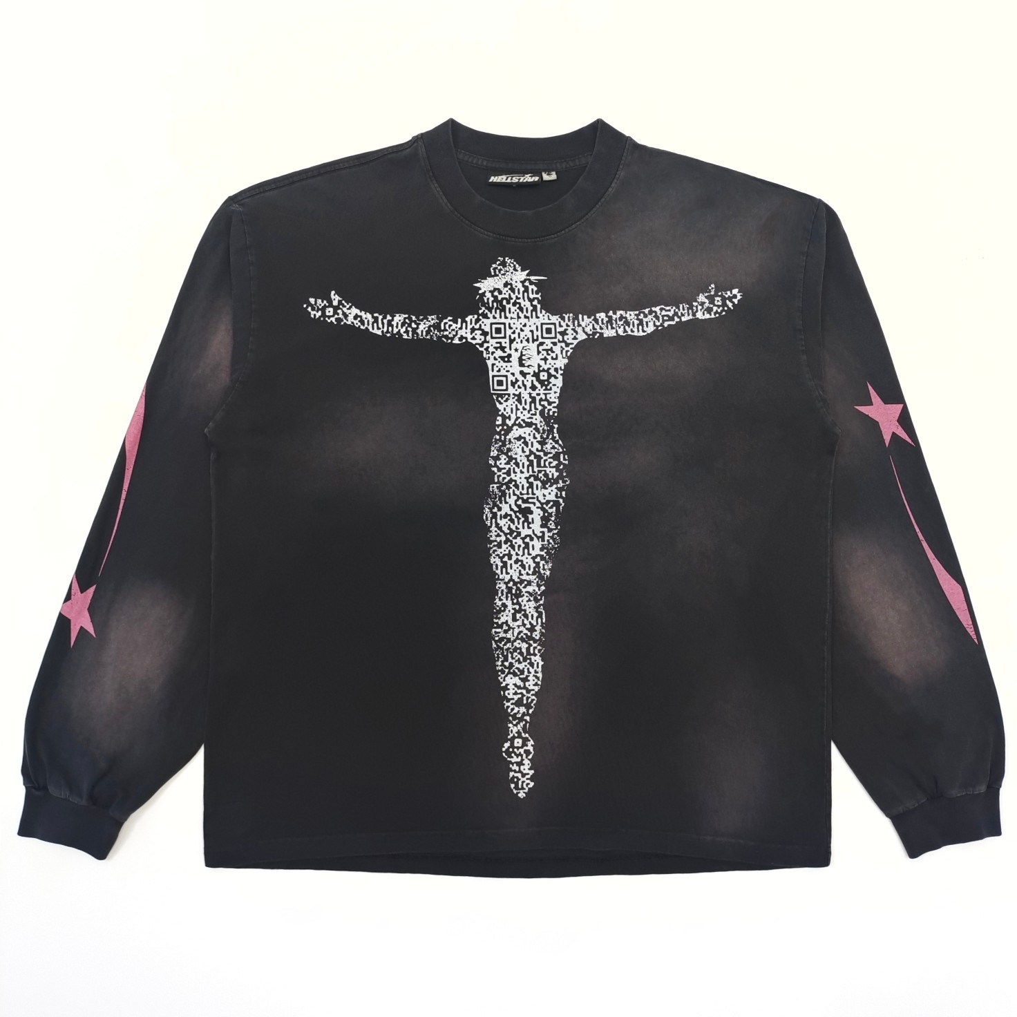 1:1 Best Quality Pink Logo Long Sleeve Black Color