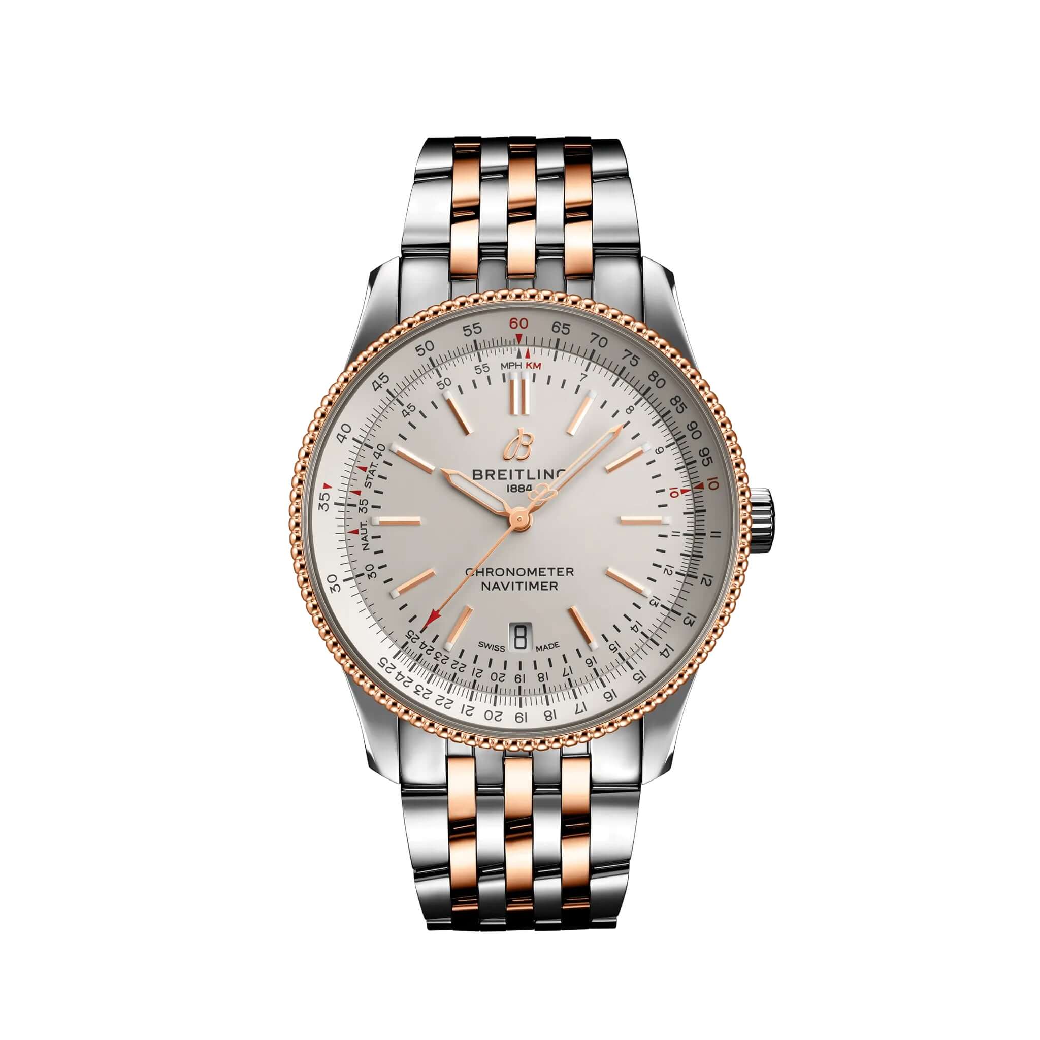 Breitling Navitimer Automatic 41 Stainless Steel & 18k Red Gold - Silver Dial U17326211G1U1【1:1 Replica】
