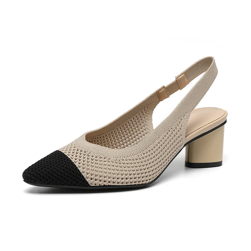 Chaussures à Talons Blocs et Bout Pointu