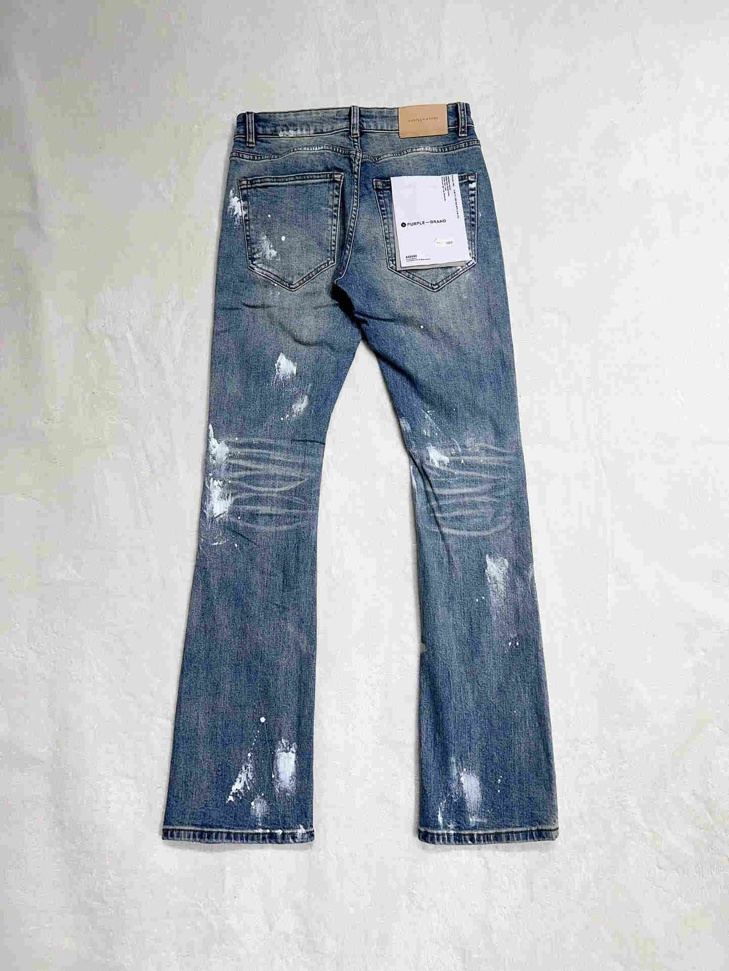 1:1 Best Quality Front and back inked small ripped micro jeans