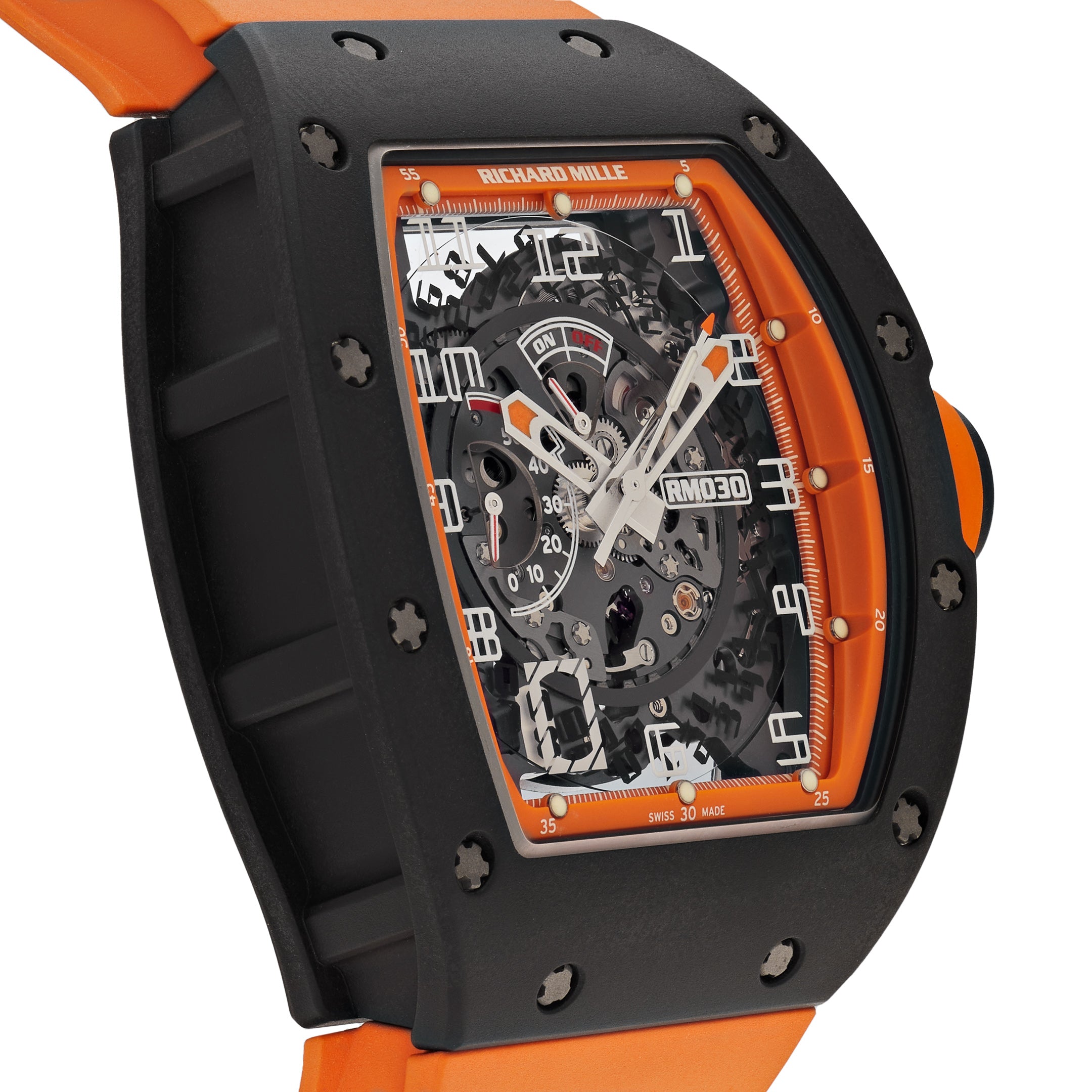 Richard Mille Americas Limited to 30pcs Orange Black Carbon RM030【1:1 Replica】