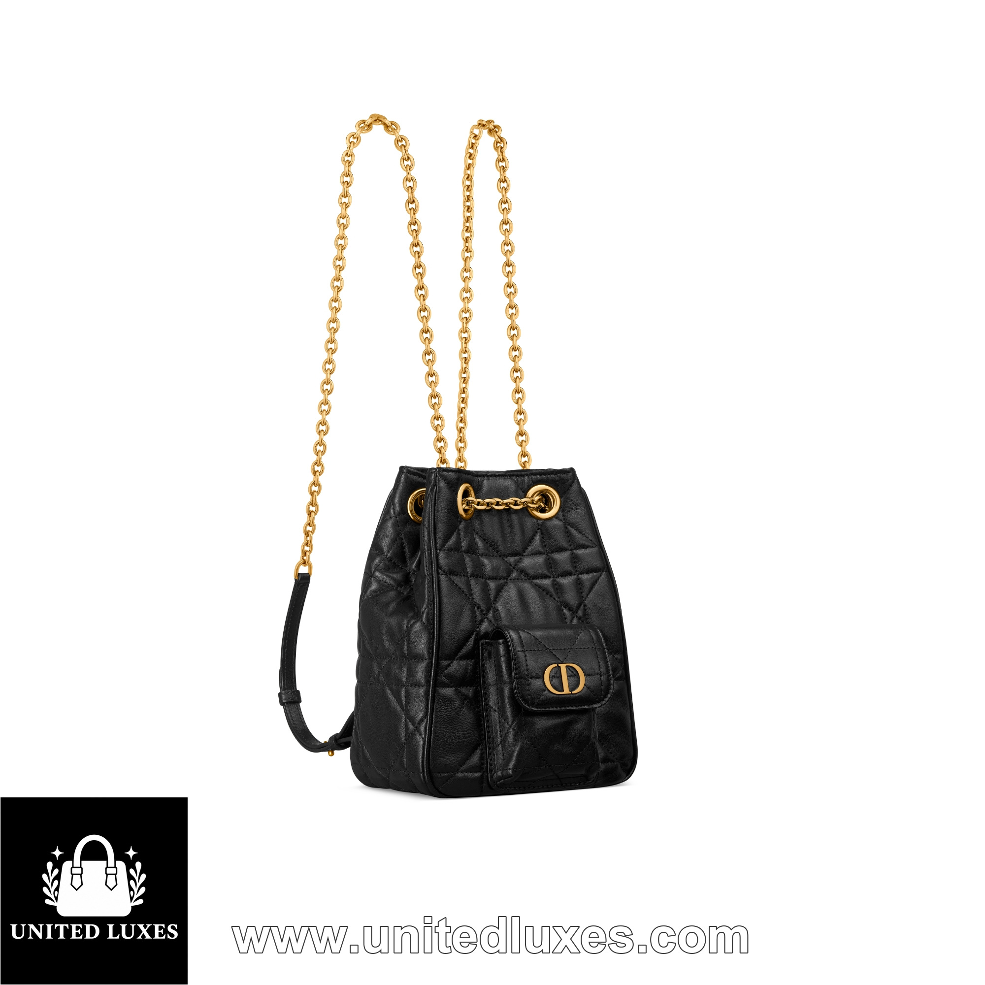 Replica Small Dior Caro Multicarry Backpack with Chain