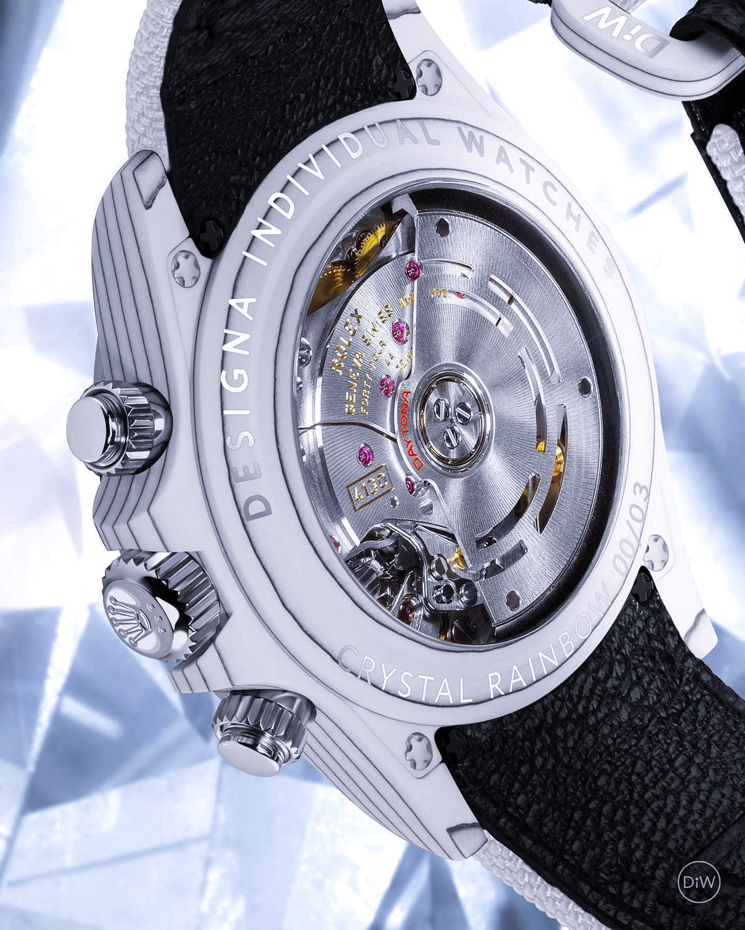 DiW Rolex Rainbow Daytona CRYSTAL In Quartz Fiber【1:1 Replica】