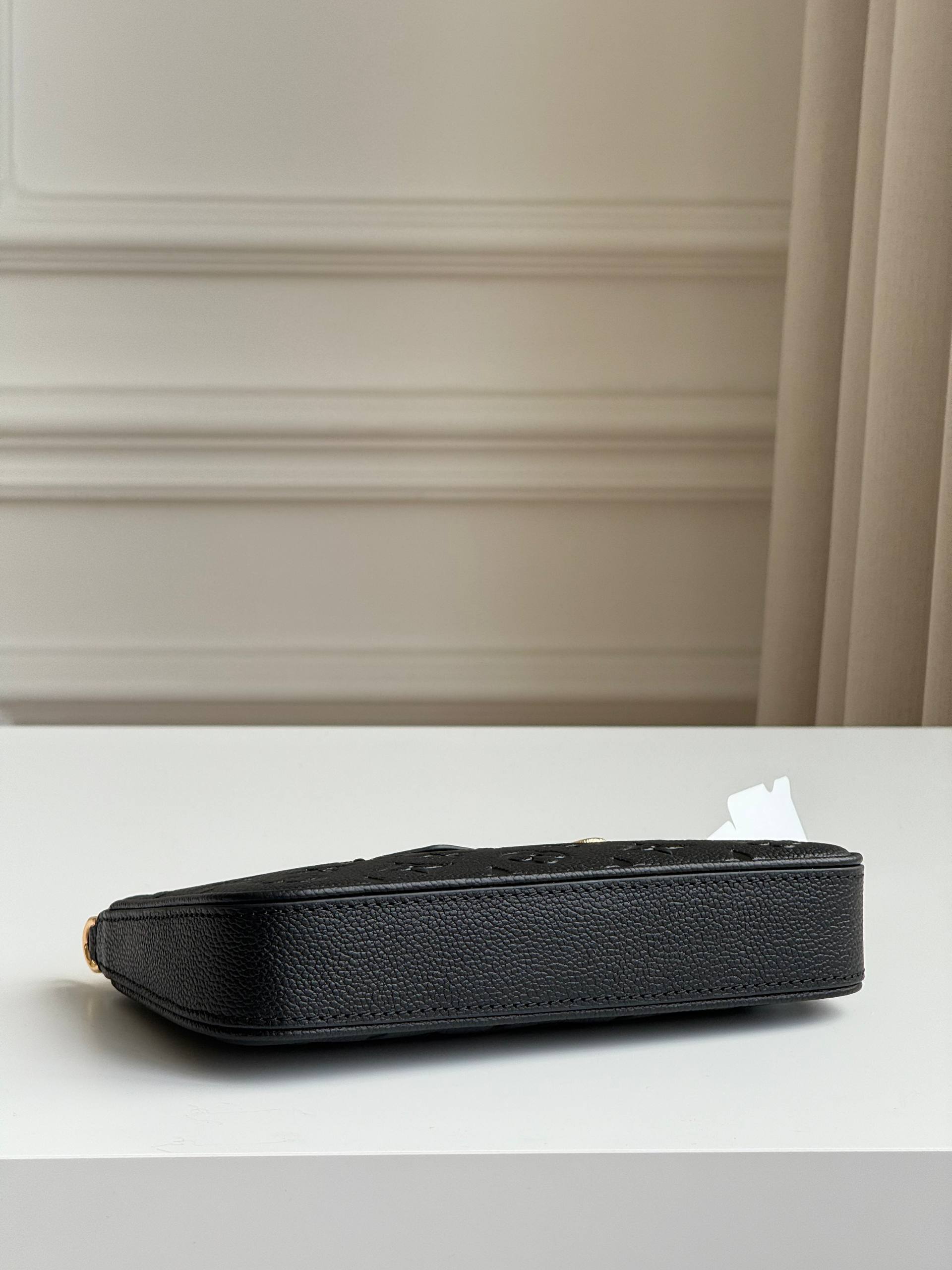 LV Easy Pouch Black Embossed Underarm Bag