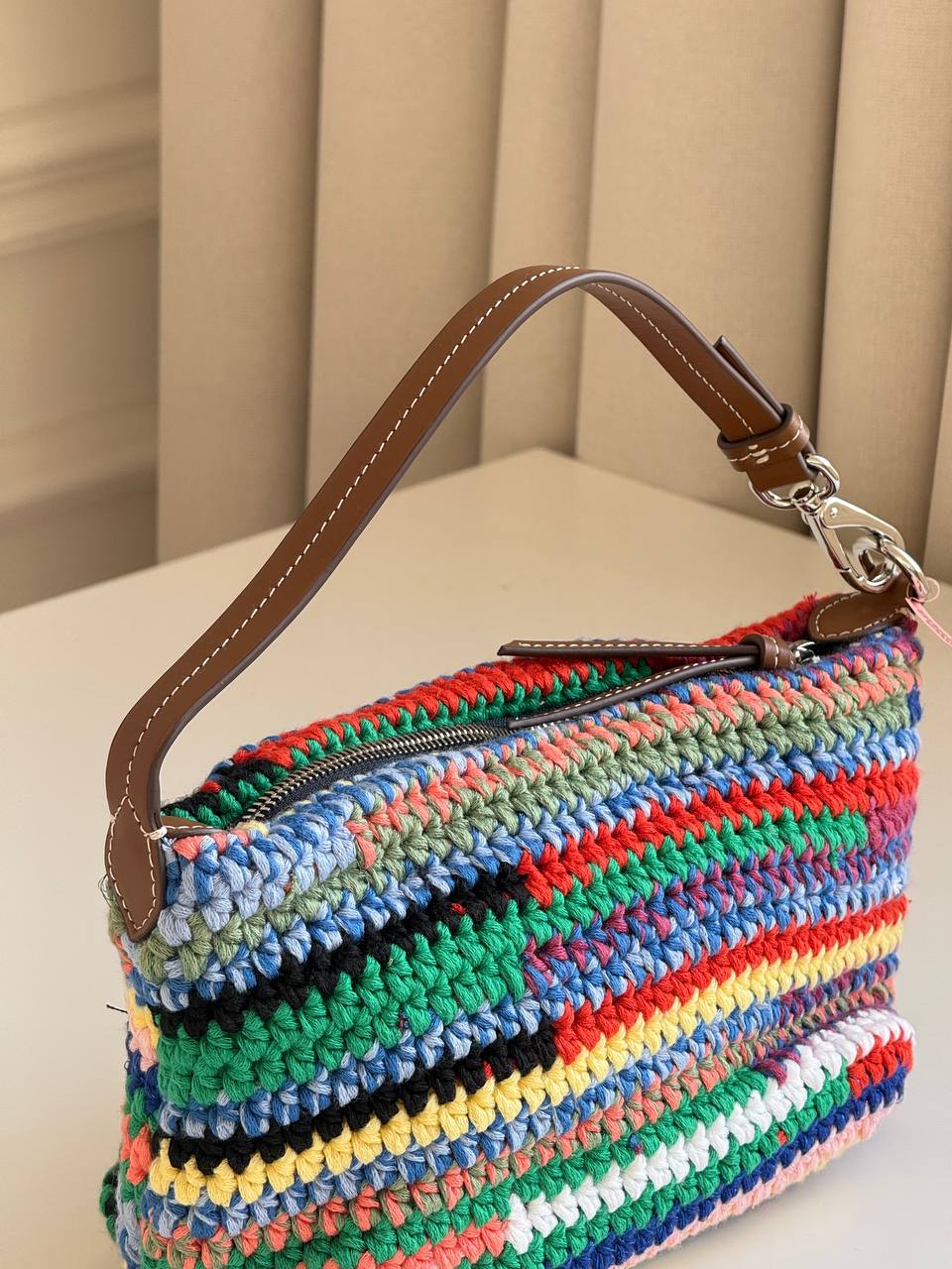 Miu Miu Logo Crochet Shoulder Bag