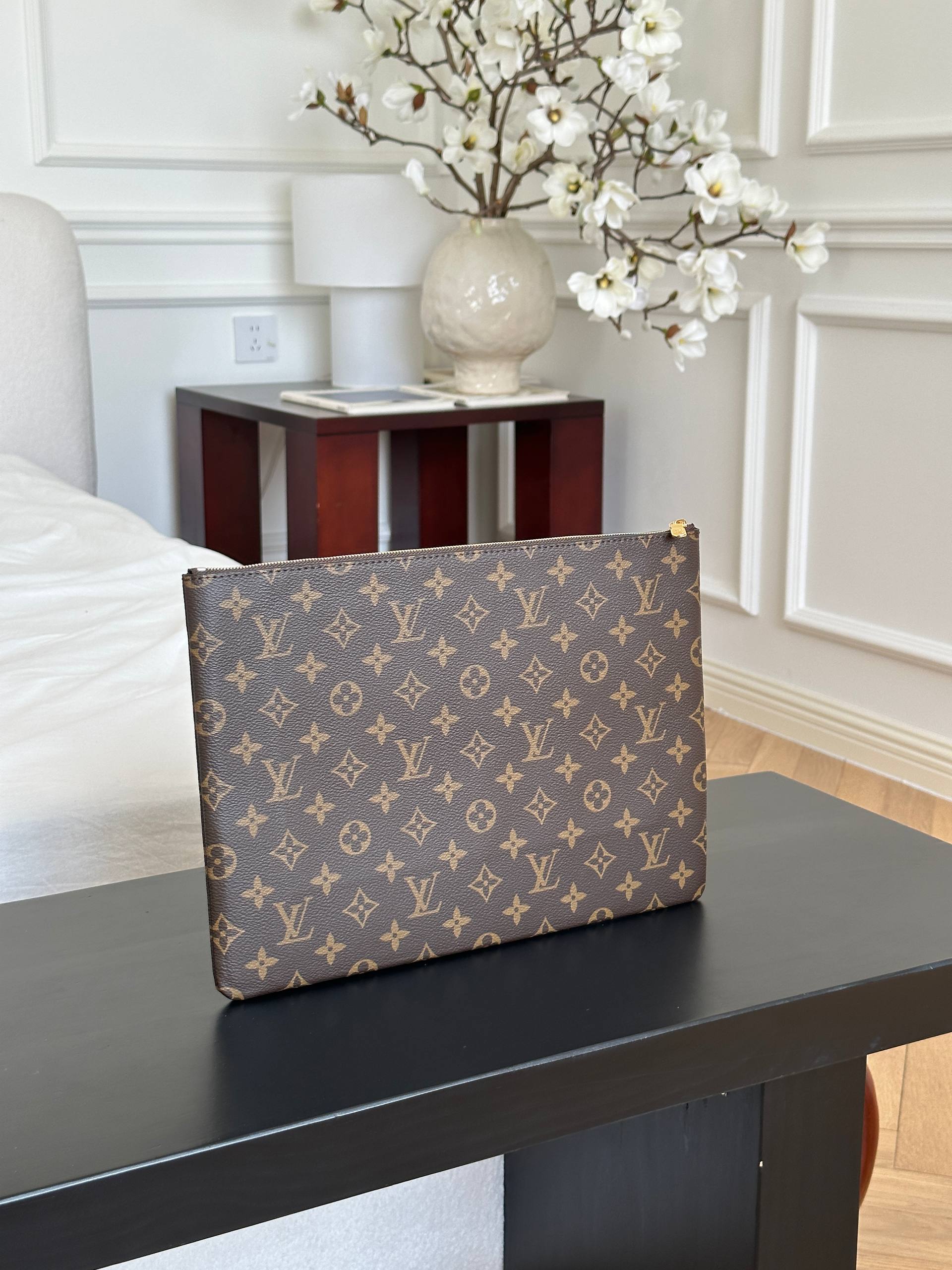 Louis Vuitton Large Monogram Canvas Zip Pouch Toiletry Bag