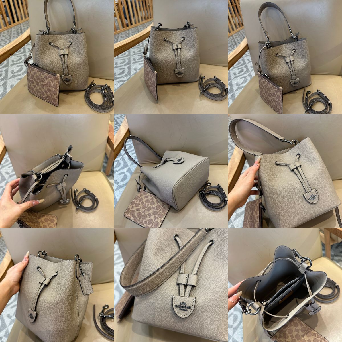 Women Handbag CEL14 CDY21 CBH06 CBH07 CDA92 CEA23 ROWAN BUCKET BAG IN PRETTY SIGNATURE CANVAS