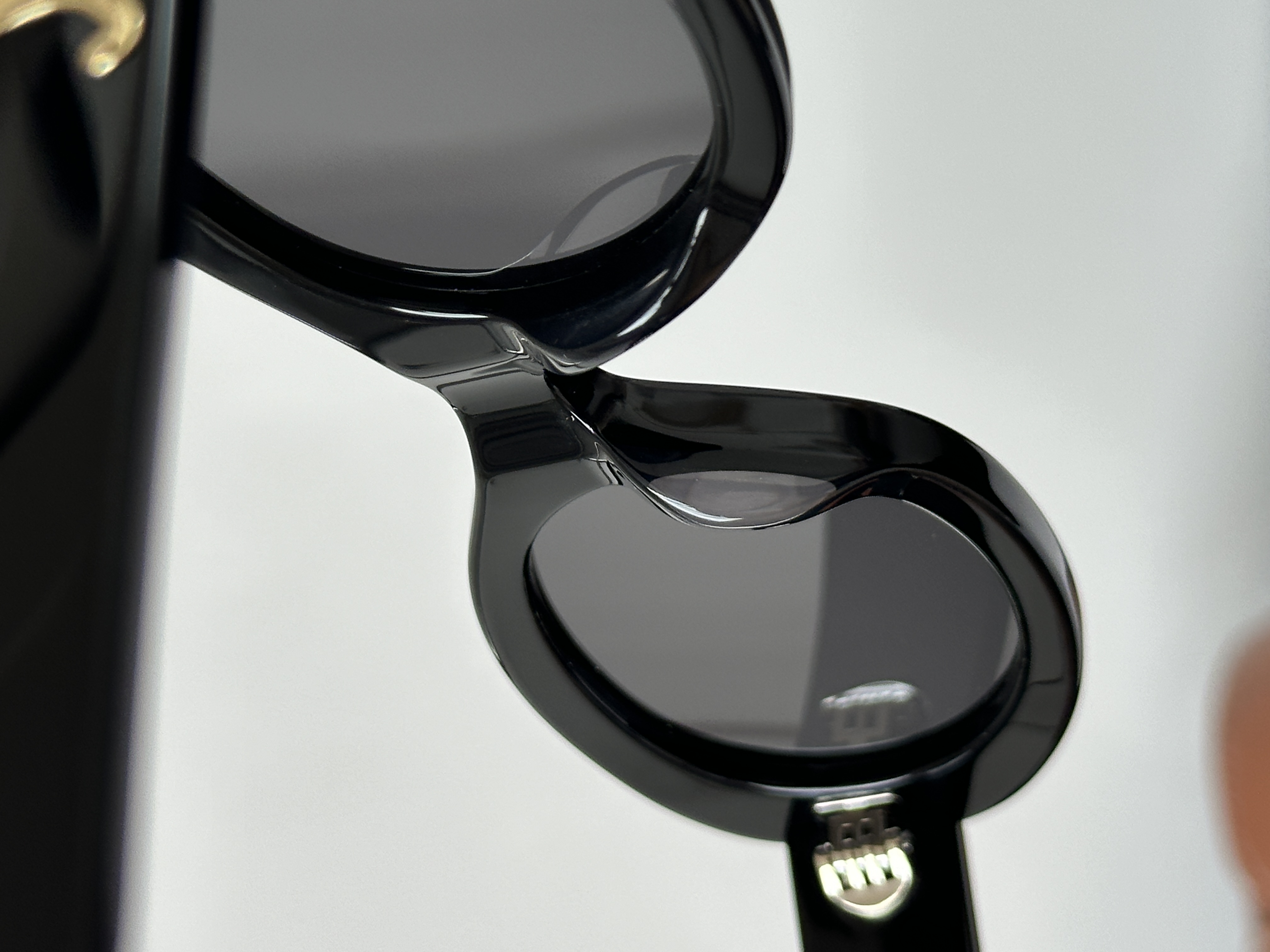 Celine Black Acetate Triomphe Oval Retro Sunglasses