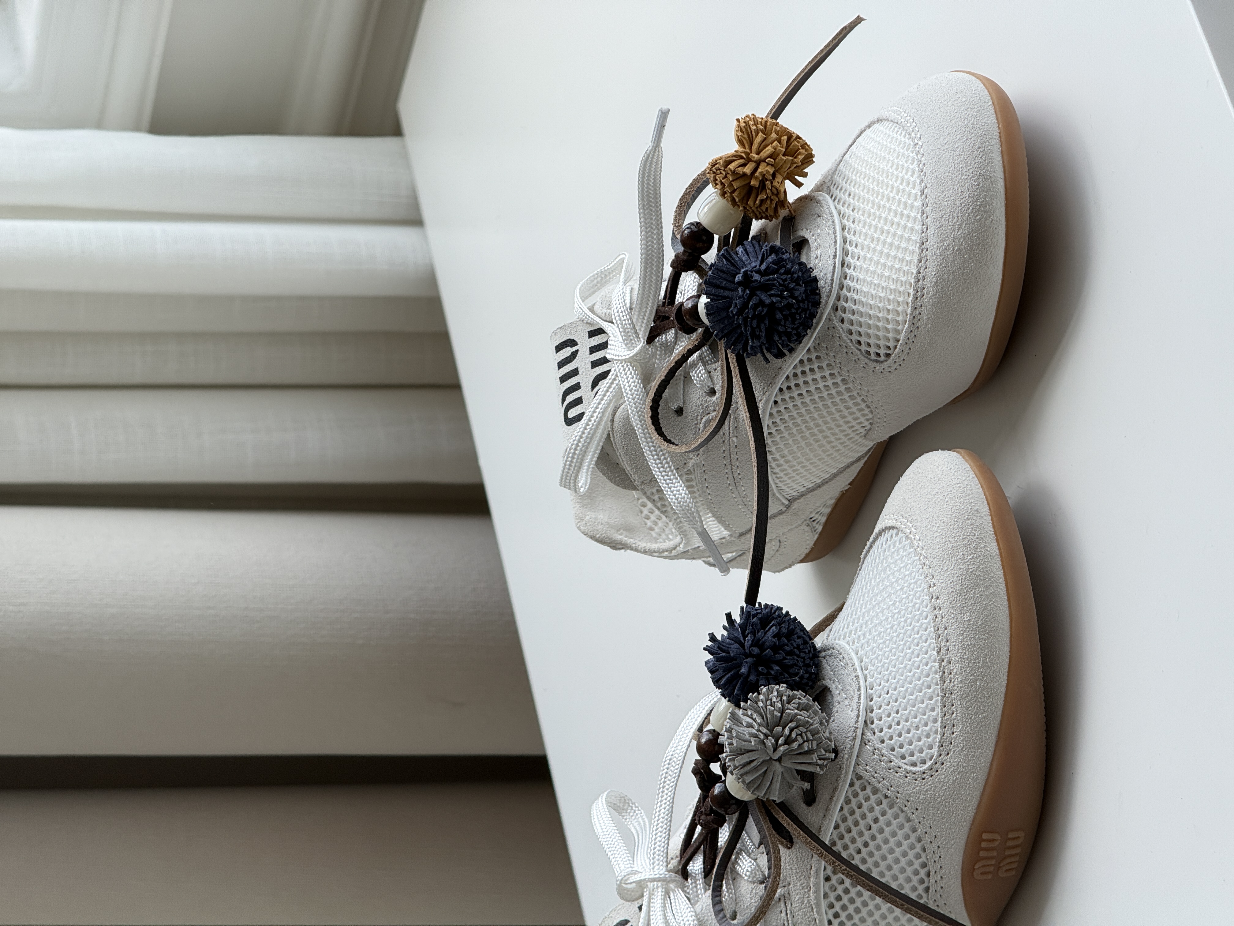 Miu Miu Gymnasium Mesh & Suede Sneakers