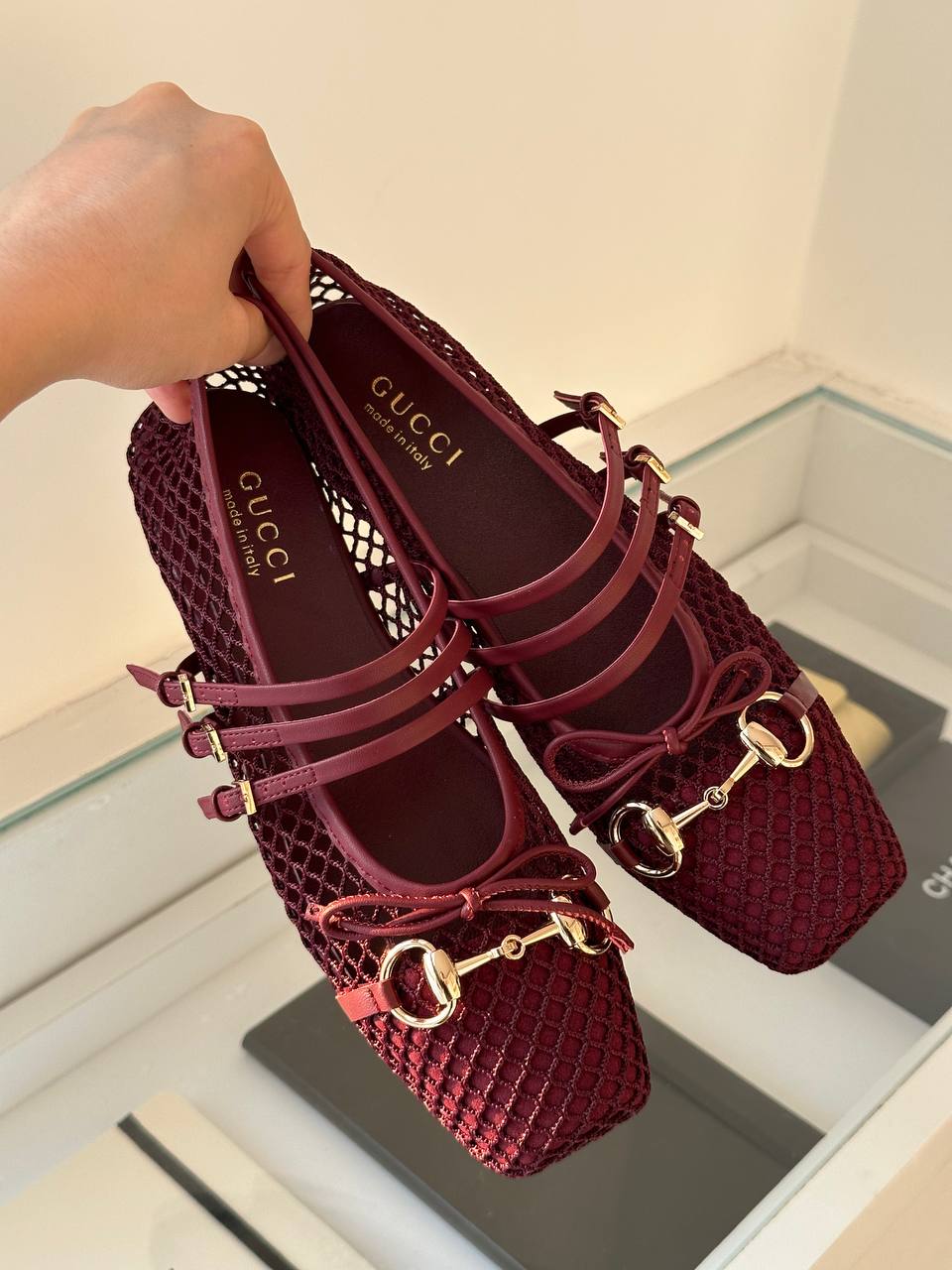 Gucci Horsebit Mesh Ballet Flats