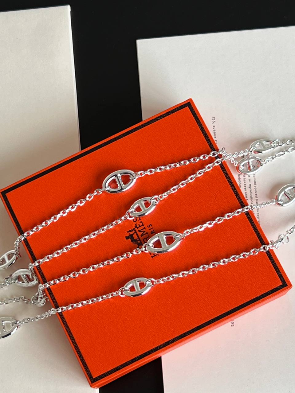 Hermès Silver Multi-strand Chaine d'Ancre Anchor Chain Long Necklace