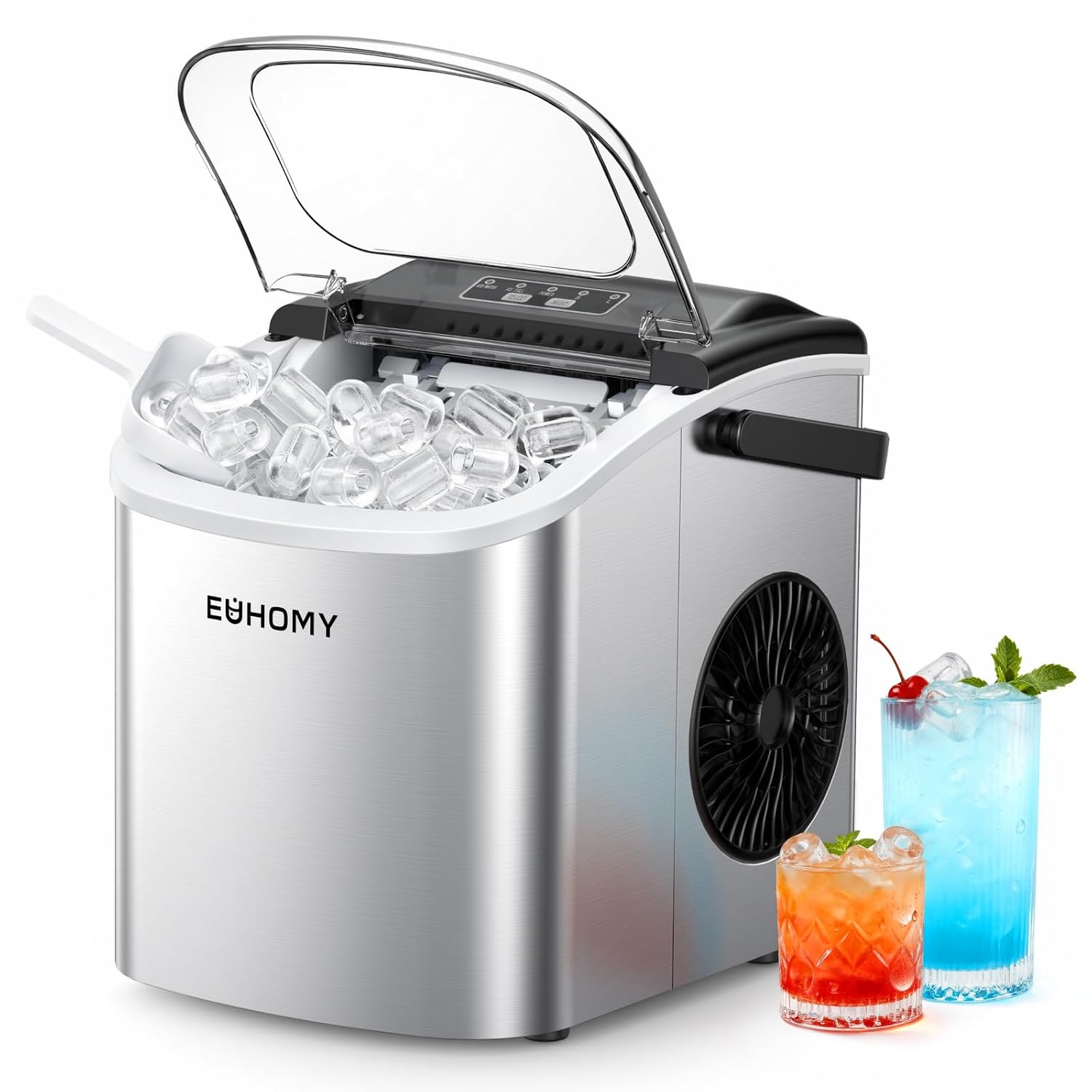 EUHOMY Machine à Glaçons, Petite Machine a Glacons, 9 Glaçons En 6 Minute