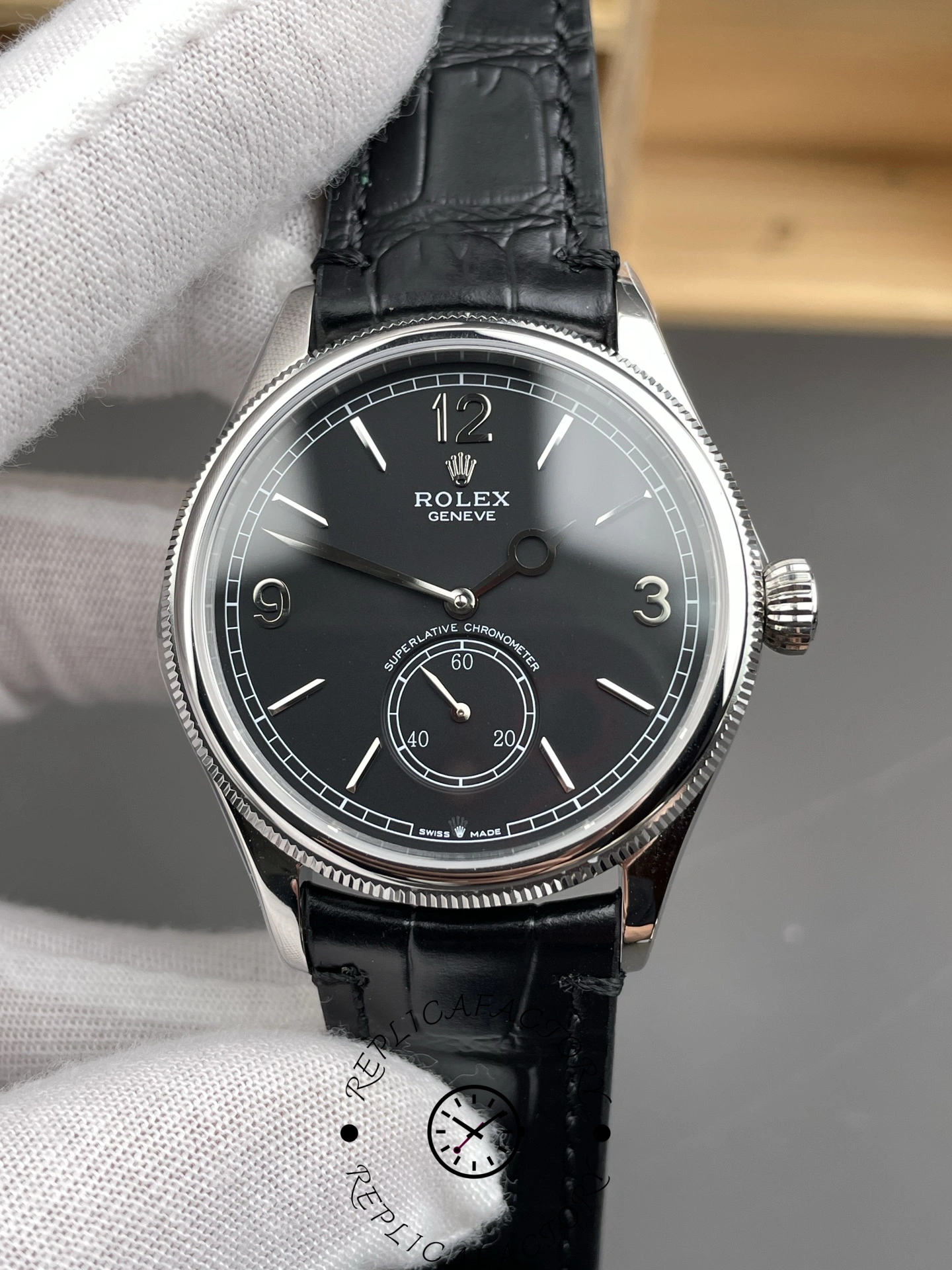 Rolex 1908 Black Dial 52509 0002 39 mm Replica Watch