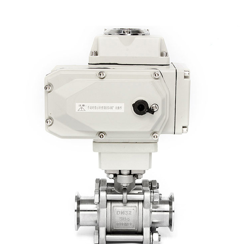 DN15-DN80 304 Stainless Steel Electric Three-Piece Quick-Connect Ball Valve 220VAC 24VDC Sanitary-Grade Clamp-Type 2-Way Valve
