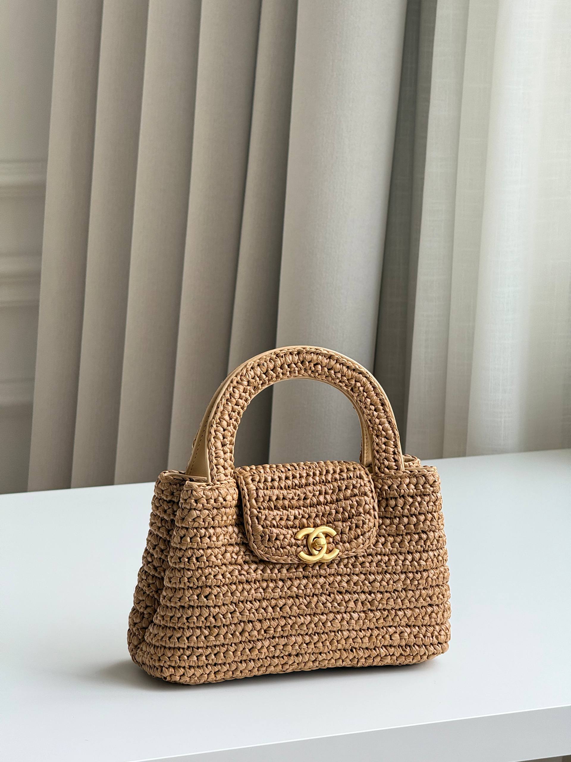 Chanel Small Raffia Woven Handbag