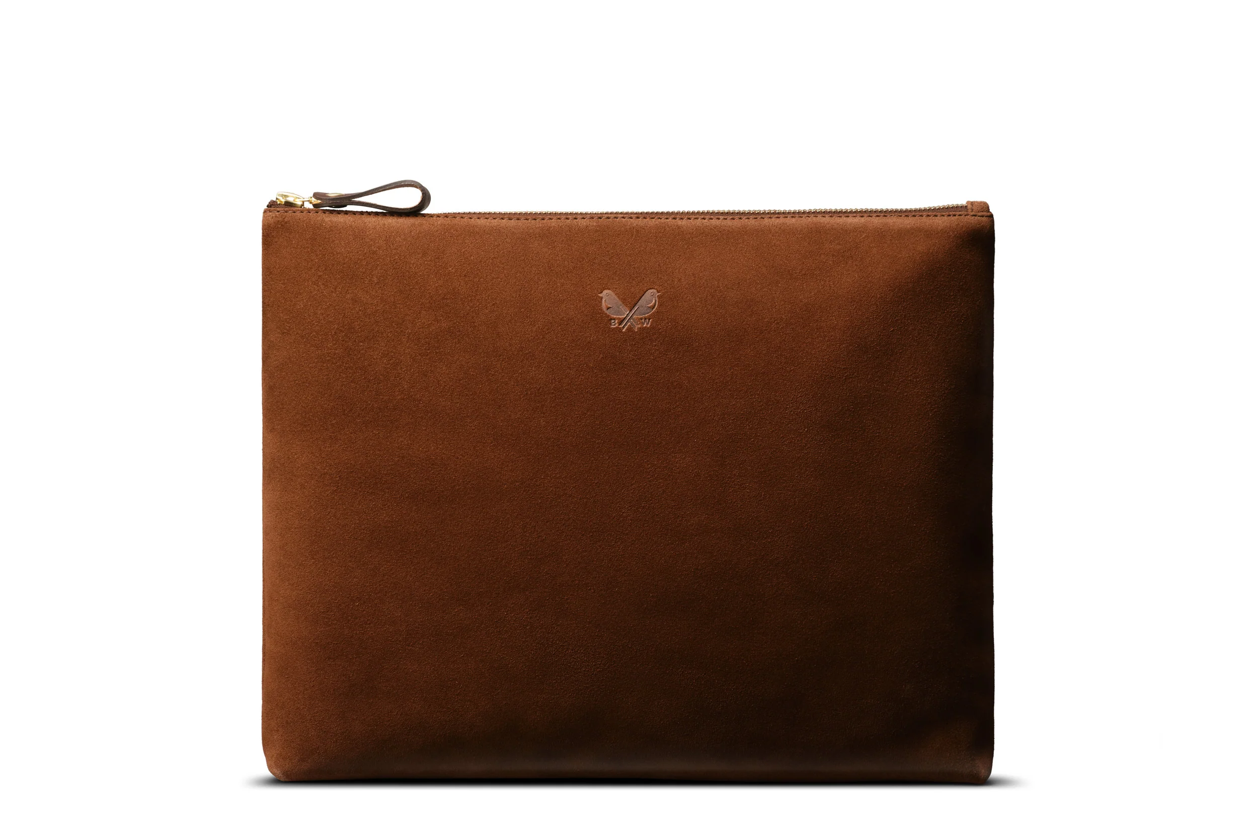 Suede Flight Pouch - Tobacco Brown