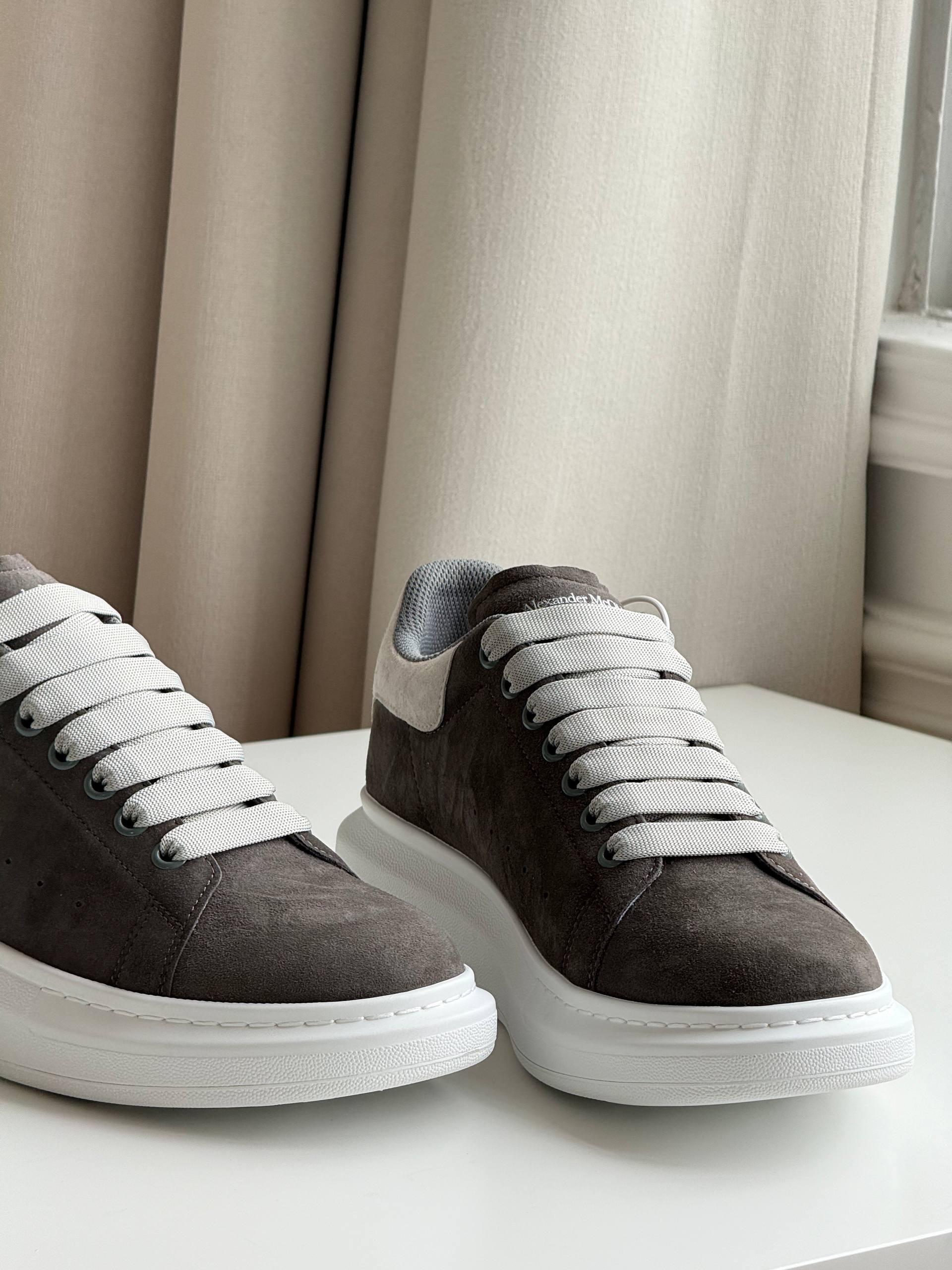 Alexander McQueen Oversized Sneaker in Grey Suede