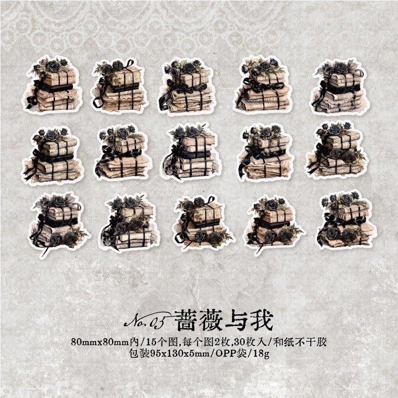 1154 Sticker Pack Bookish Time Series