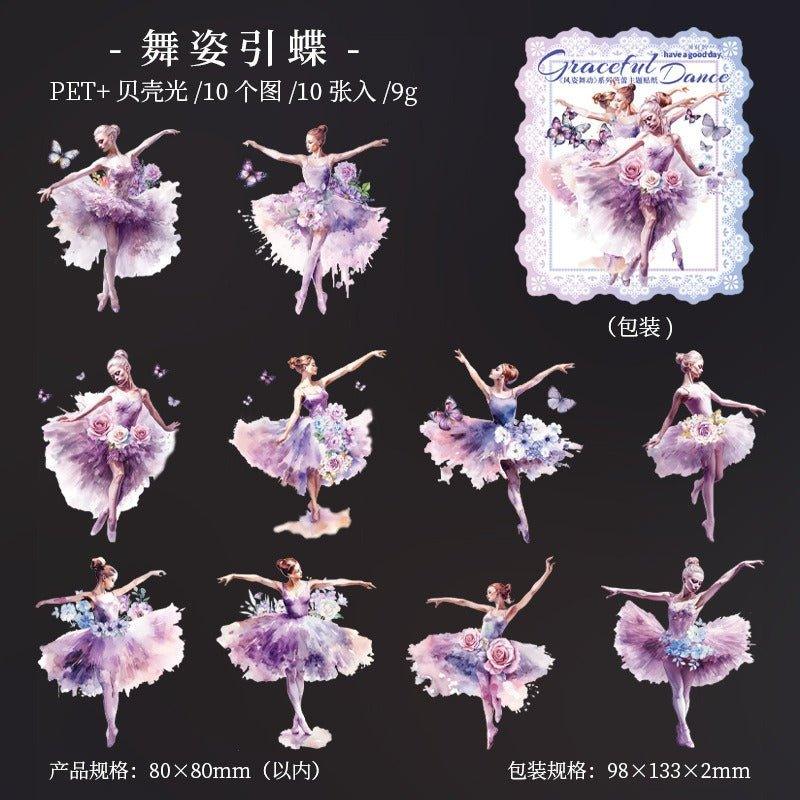 1132 Shell Light Stickers Attractive Dancing Series Ballet Theme